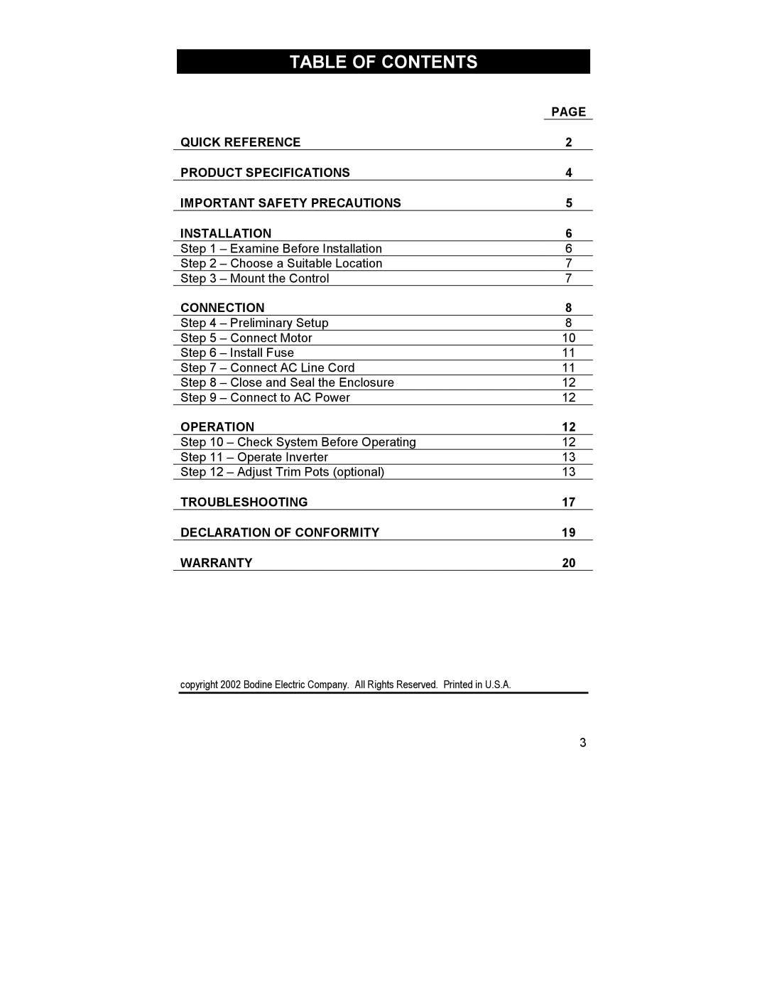 HP 2995 manual Table of Contents 