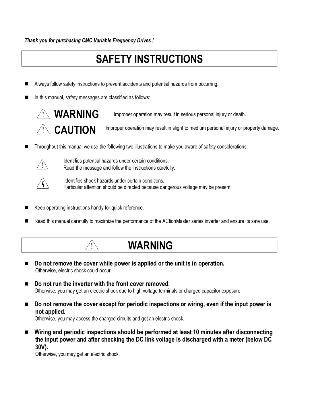 HP 30 30 manual Safety Instructions 