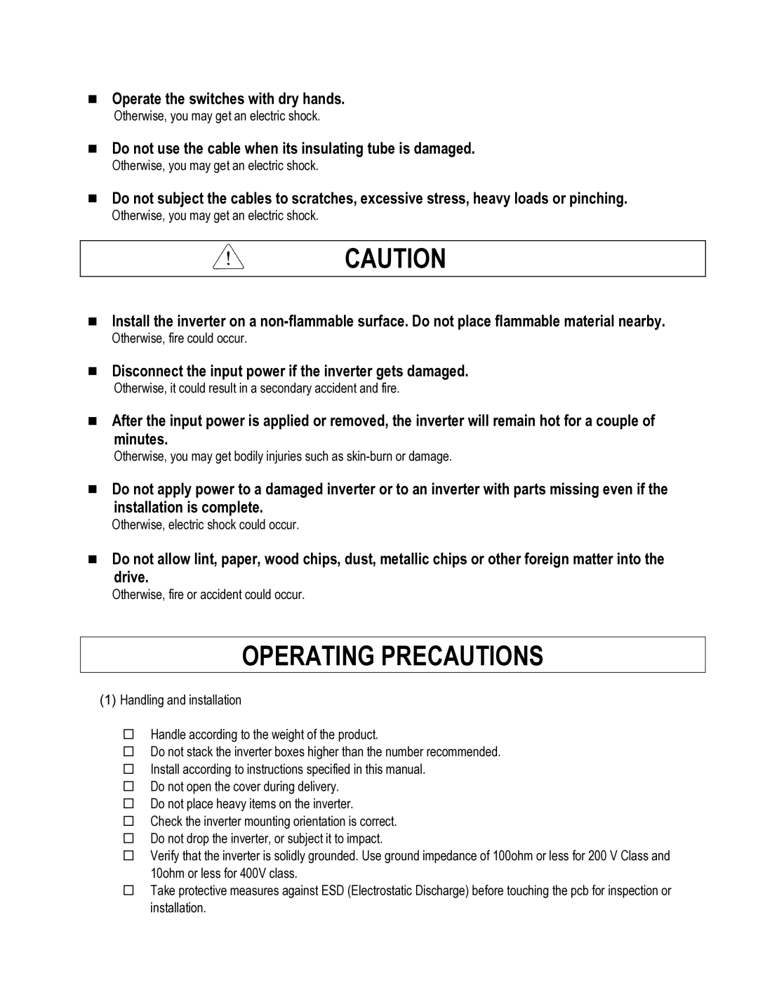 HP 30 30 manual Operating Precautions 