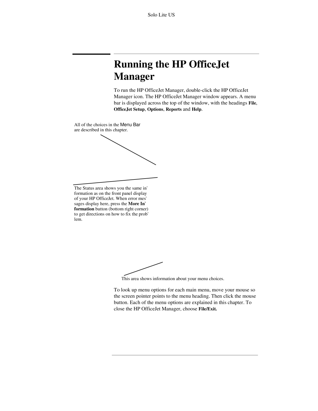 HP 300 manual Running the HP OfficeJet Manager 