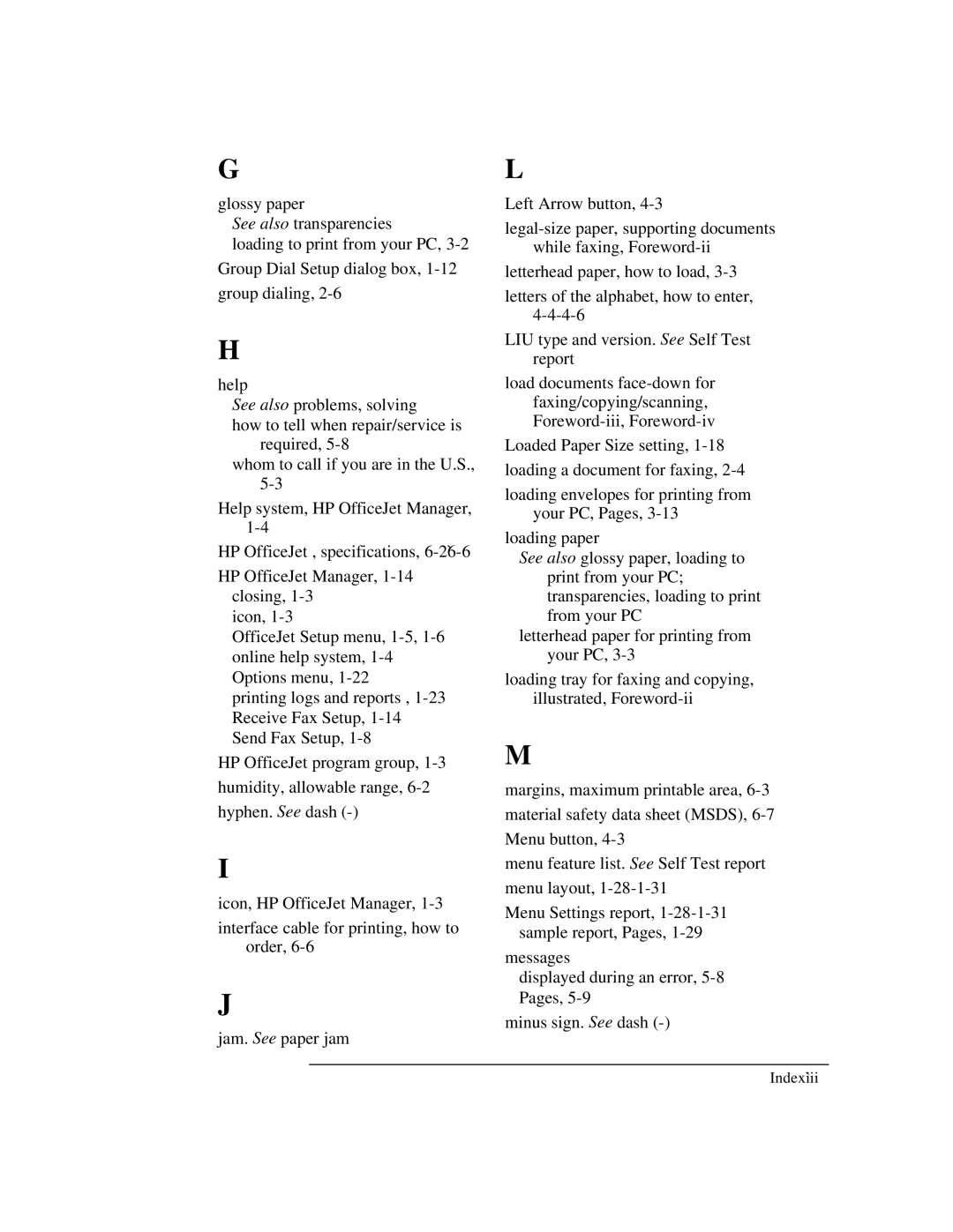 HP 300 manual Index`iii 