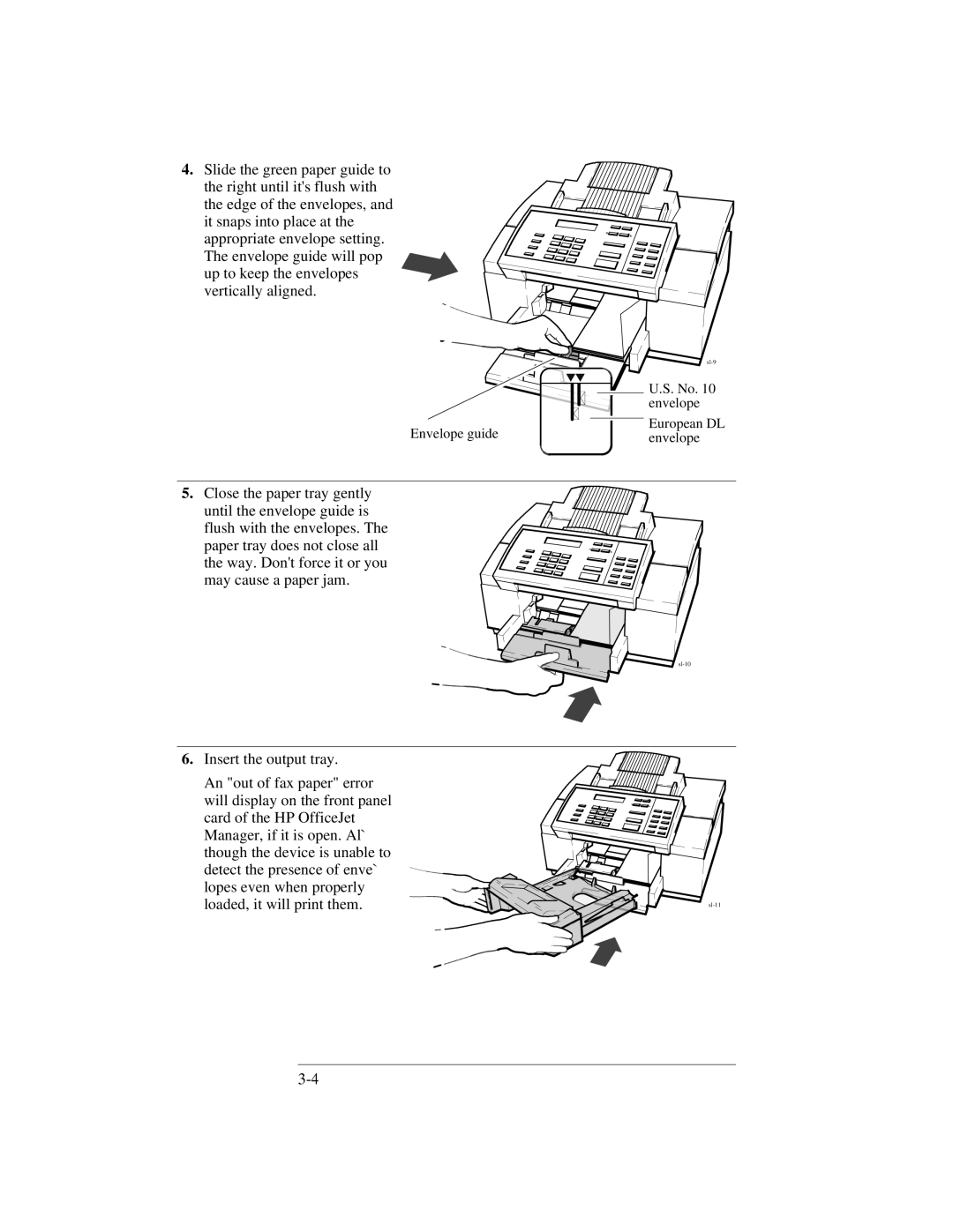 HP 300 manual Envelope guide 