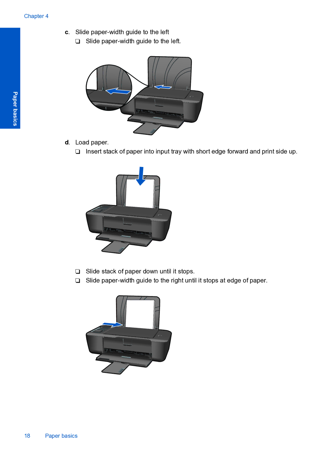 HP 3000 J310A CH393A#B1H manual Slide paper-width guide to the left 