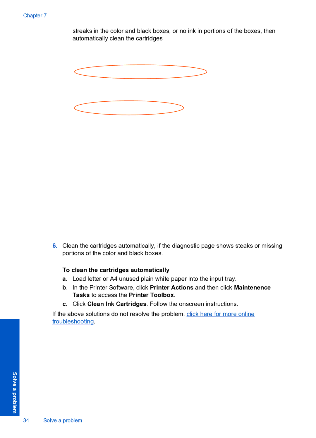 HP 3000 J310A CH393A#B1H manual To clean the cartridges automatically 