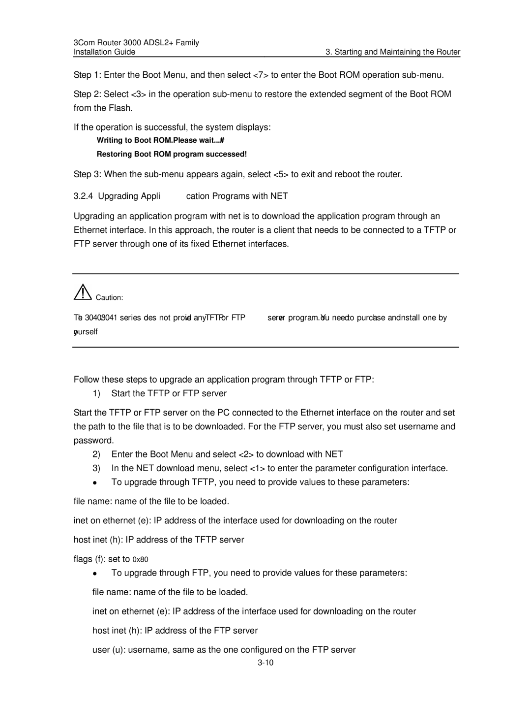 HP 3000 Router manual Upgrading Application Programs with NET 