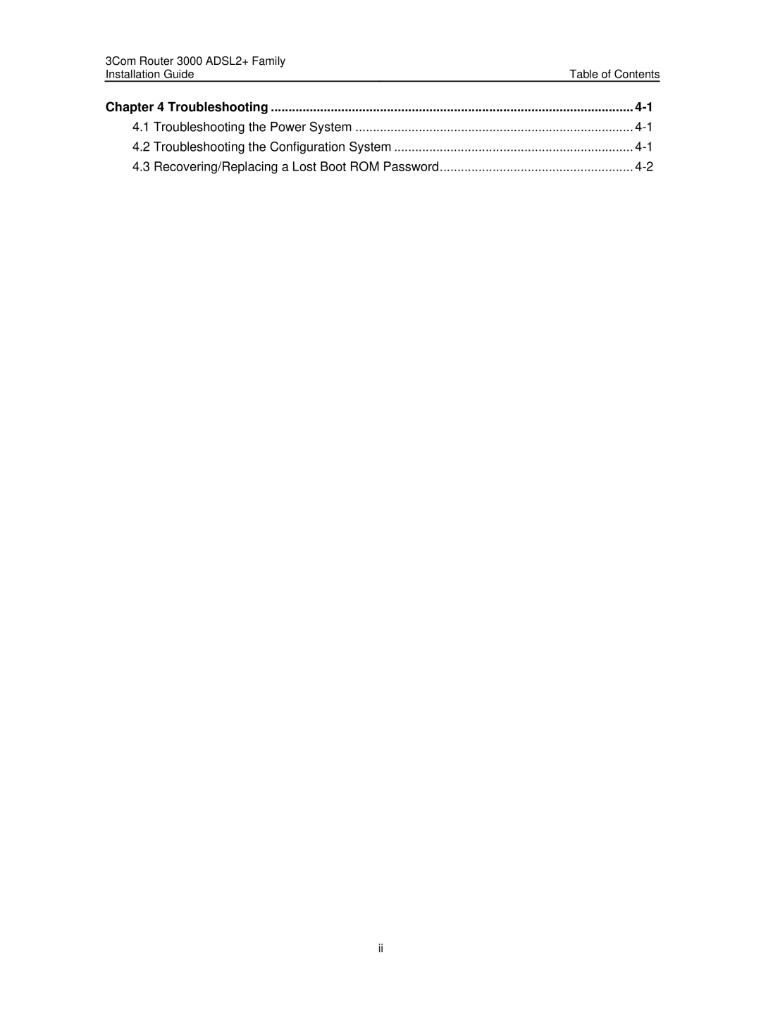 HP 3000 Router manual Troubleshooting 