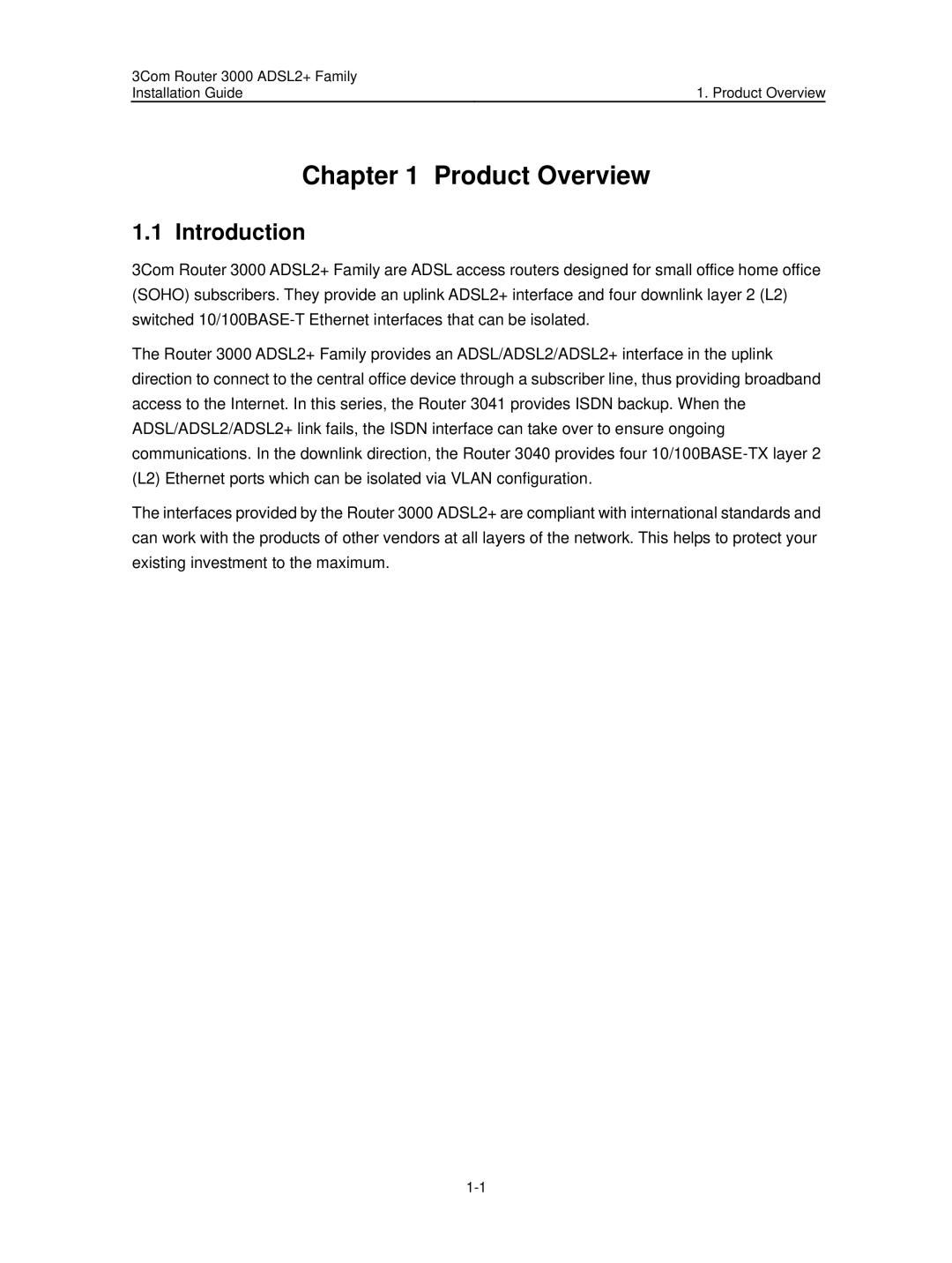 HP 3000 Router manual Product Overview, Introduction 