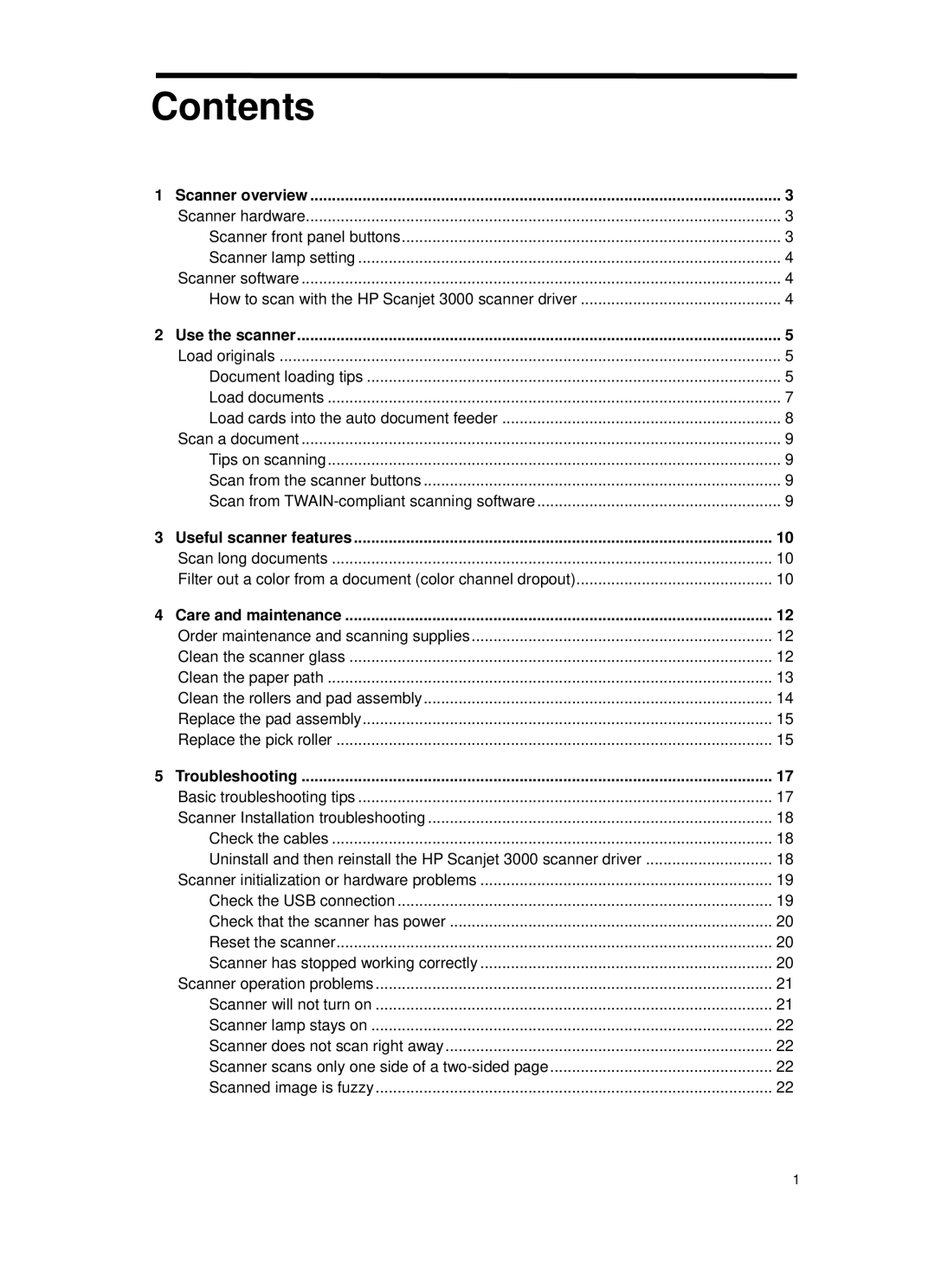 HP 3000 Sheet-feed manual Contents 