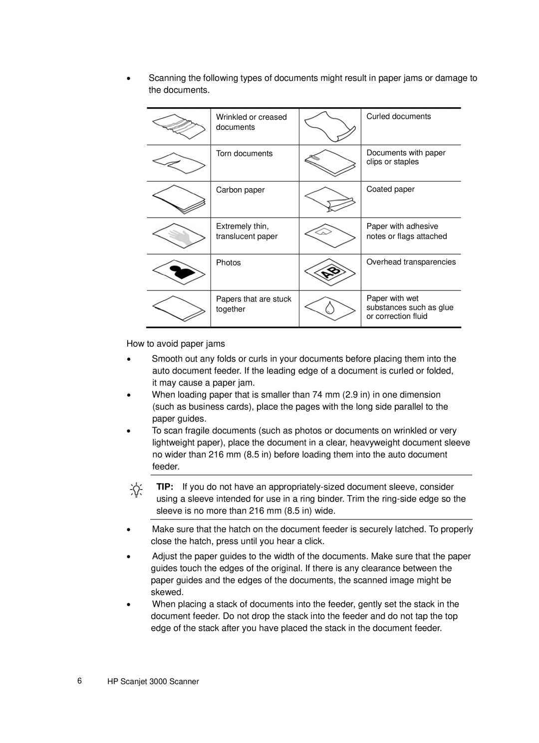 HP 3000 Sheet-feed manual HP Scanjet 3000 Scanner 