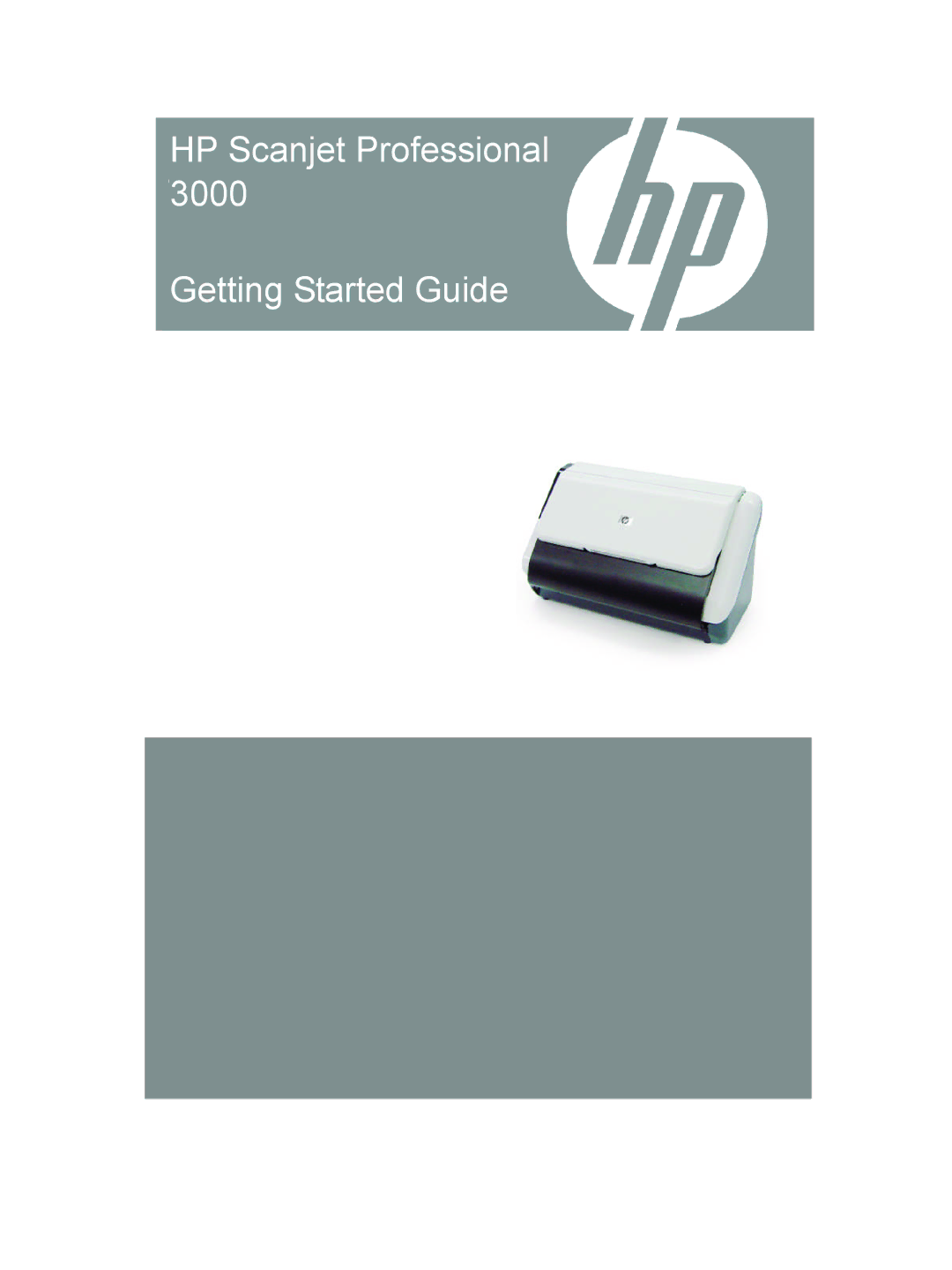 HP 3000 Sheet-feed manual HP Scanjet Professional Getting Started Guide 