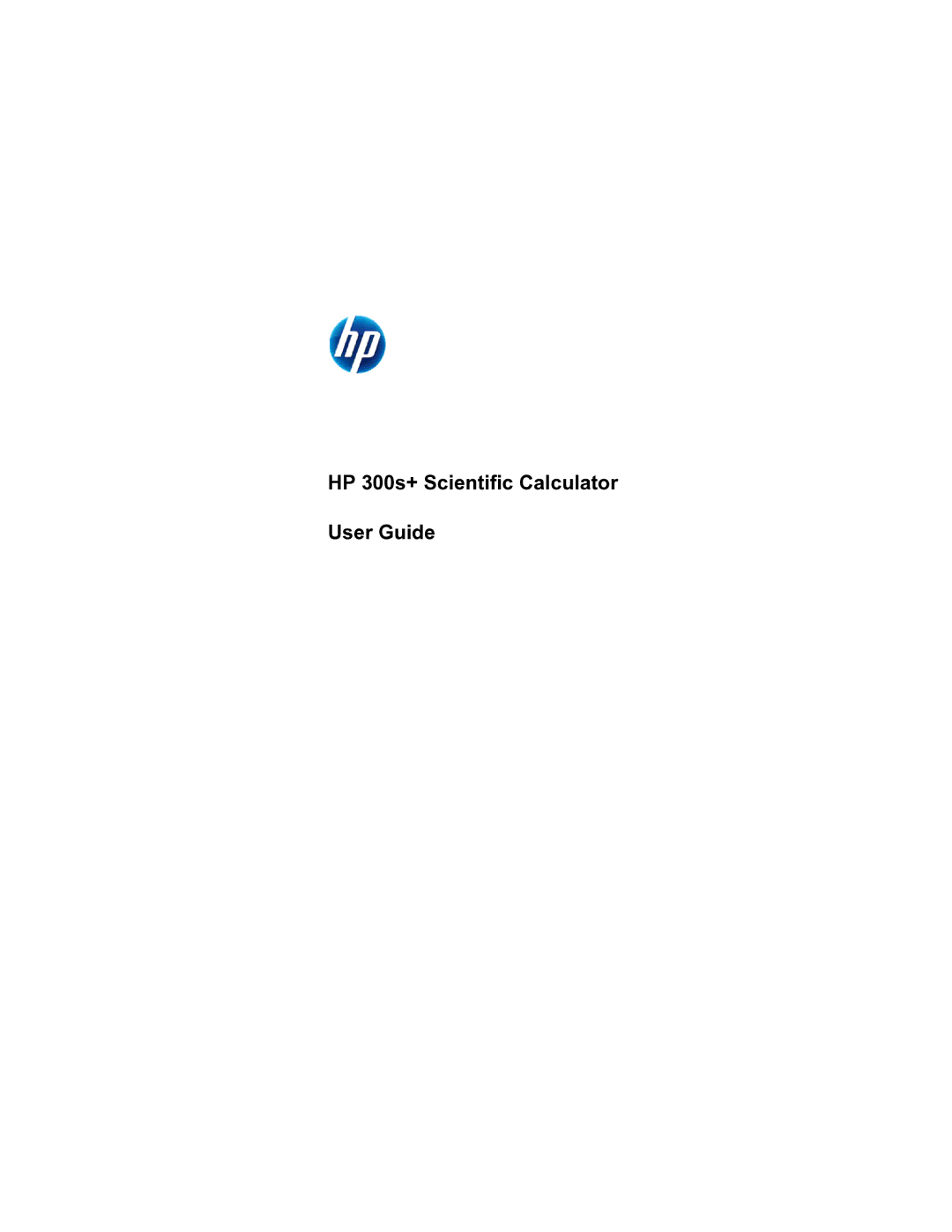 HP manual HP 300s+ Scientific Calculator User Guide 