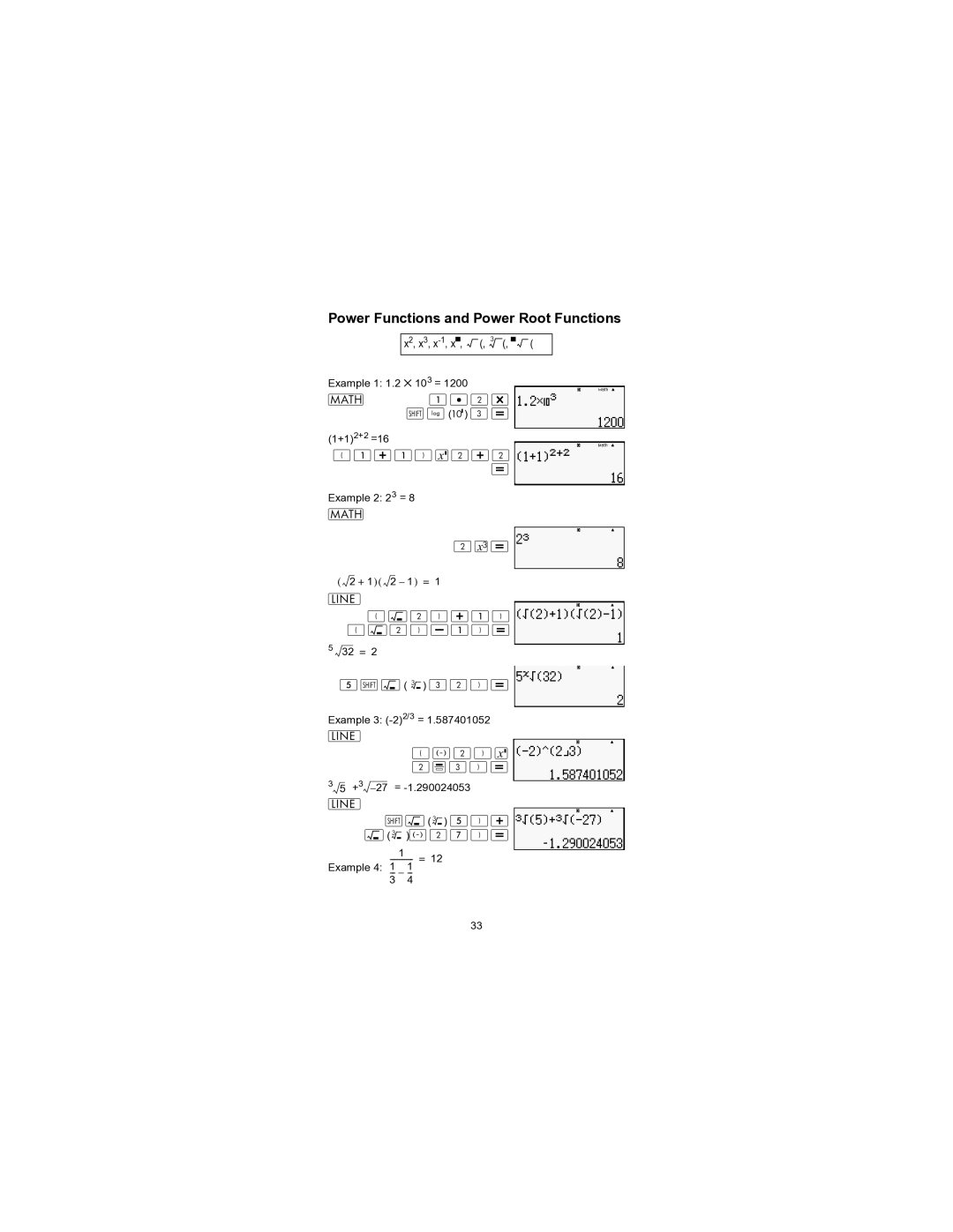 HP 300s+ Scientific manual Power Functions and Power Root Functions 