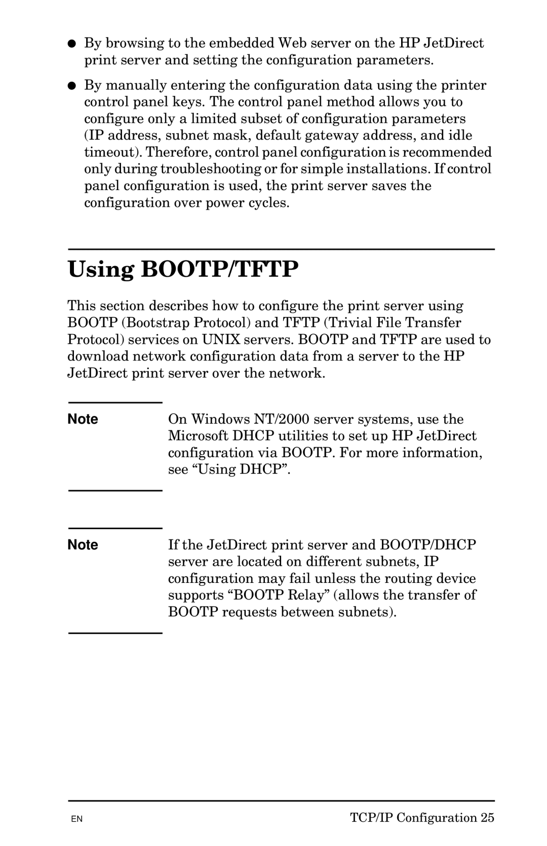 HP 300X manual Using BOOTP/TFTP 