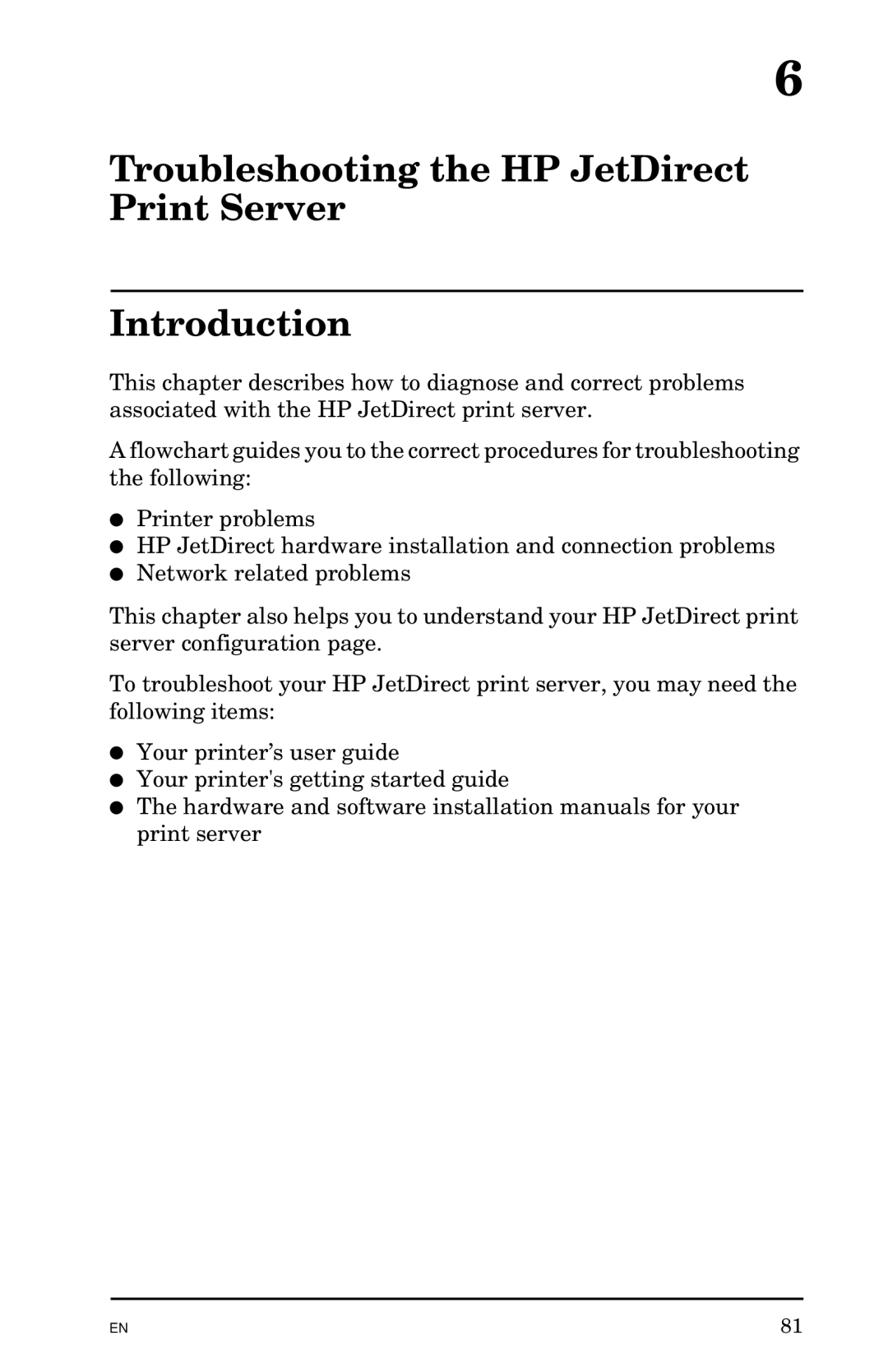 HP 300X manual Troubleshooting the HP JetDirect Print Server Introduction 