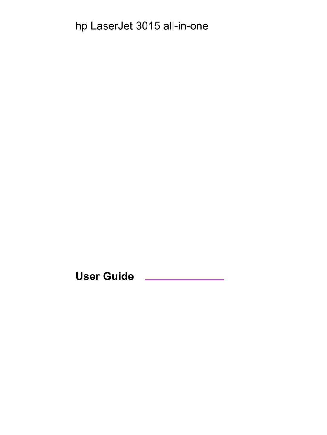 HP 3015 manual User Guide 