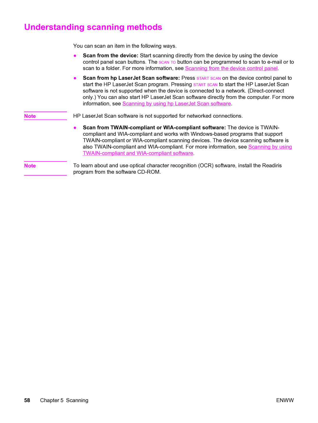 HP 3015 manual Understanding scanning methods 