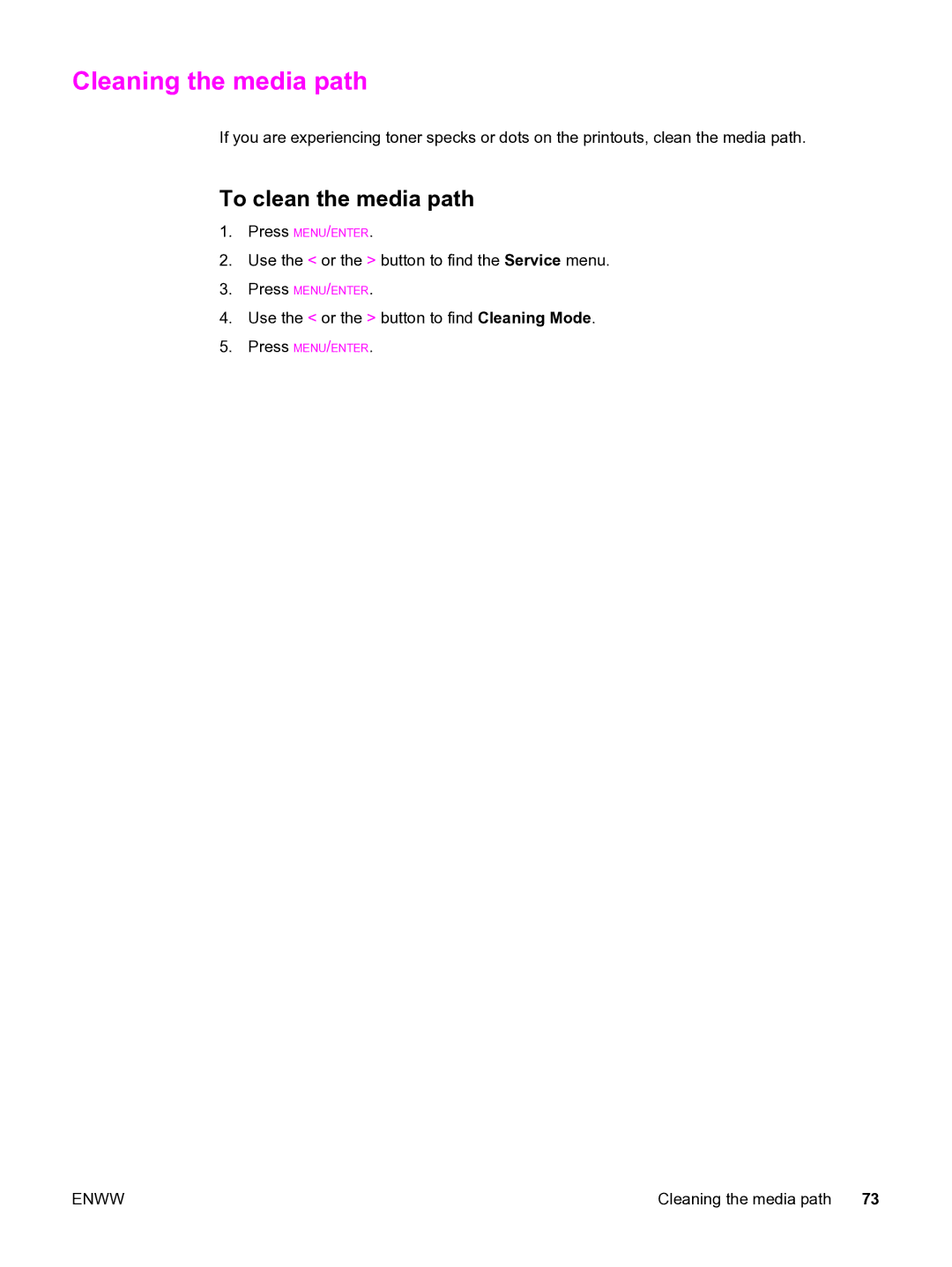 HP 3015 manual Cleaning the media path, To clean the media path 