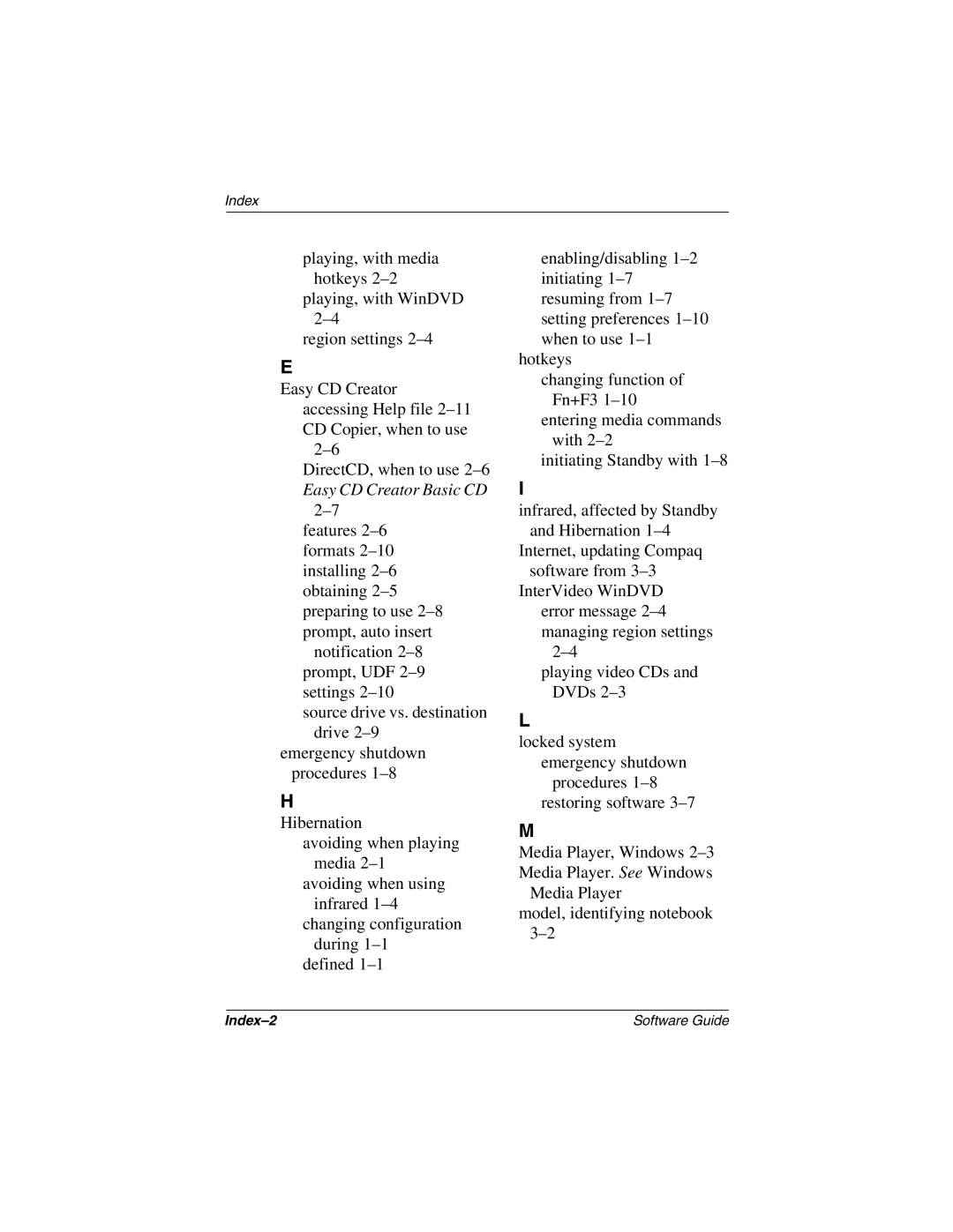 HP 3080US, 3016US, 3017CL, 3015US, 3018CL, 3015CA, 3005US, 3008CL, 3020US manual DirectCD, when to use 2-6 Easy CD Creator Basic CD 