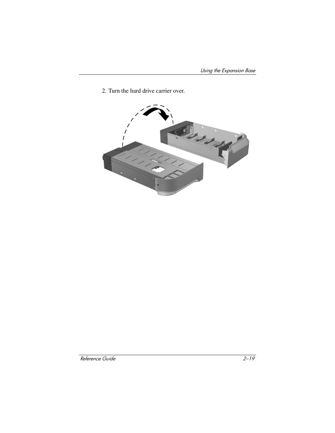 HP 3020US, 3016US, 3017CL, 3015US, 3018CL, 3015CA, 3005US, 3008CL, 3019CL, 3028CL, 3050US, 3077WM Turn the hard drive carrier over 