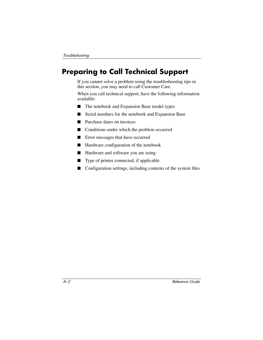 HP 3016US, 3017CL, 3015US, 3018CL, 3015CA, 3005US, 3008CL, 3020US, 3019CL, 3028CL, 3050US manual Preparing to Call Technical Support 