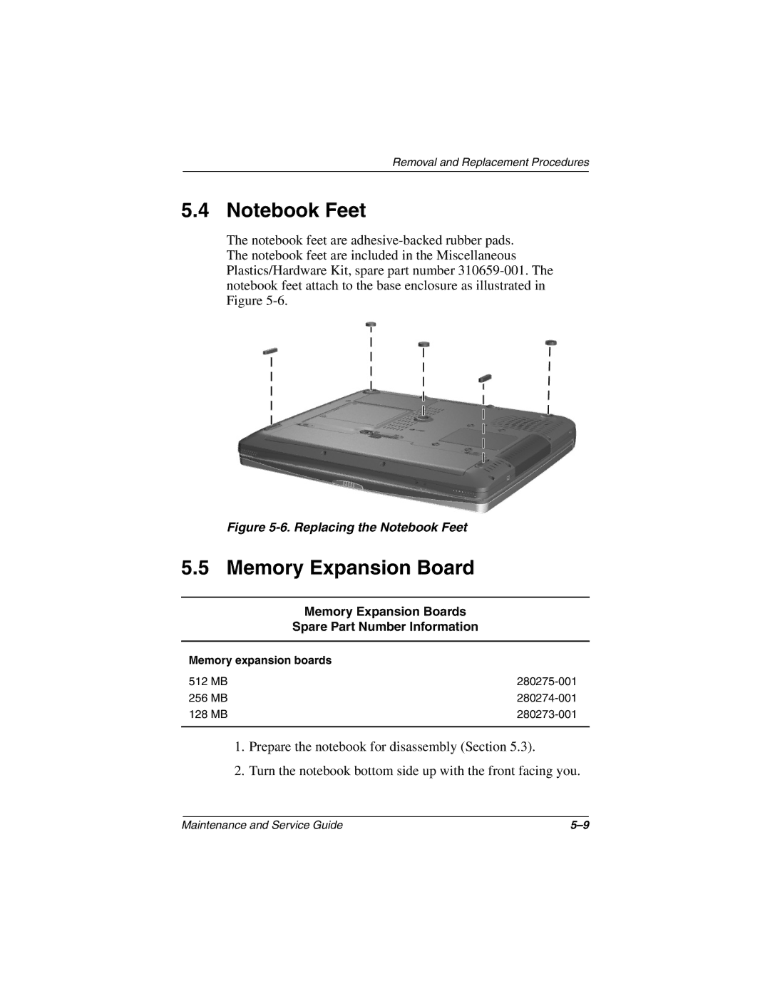 HP 3080US, 3016US, 3017CL, 3015US, 3018CL, 3015CA, 3005US, 3008CL manual Memory Expansion Boards Spare Part Number Information 