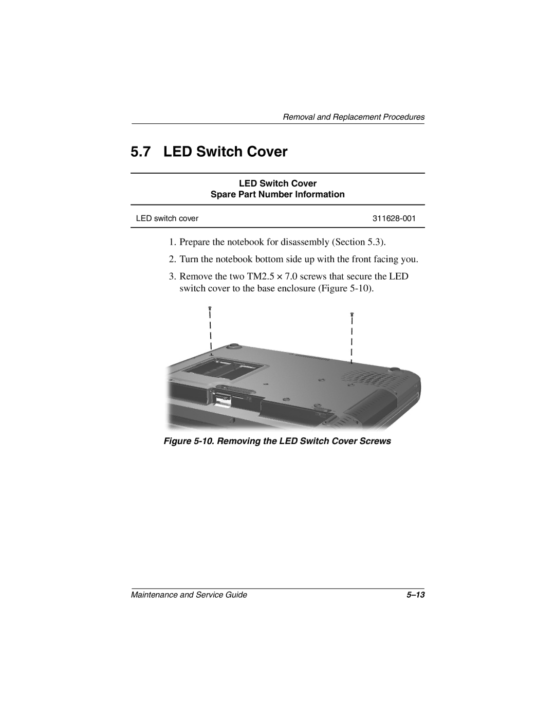 HP 3017CL, 3016US, 3015US, 3018CL, 3015CA, 3005US, 3008CL, 3020US, 3019CL manual LED Switch Cover Spare Part Number Information 