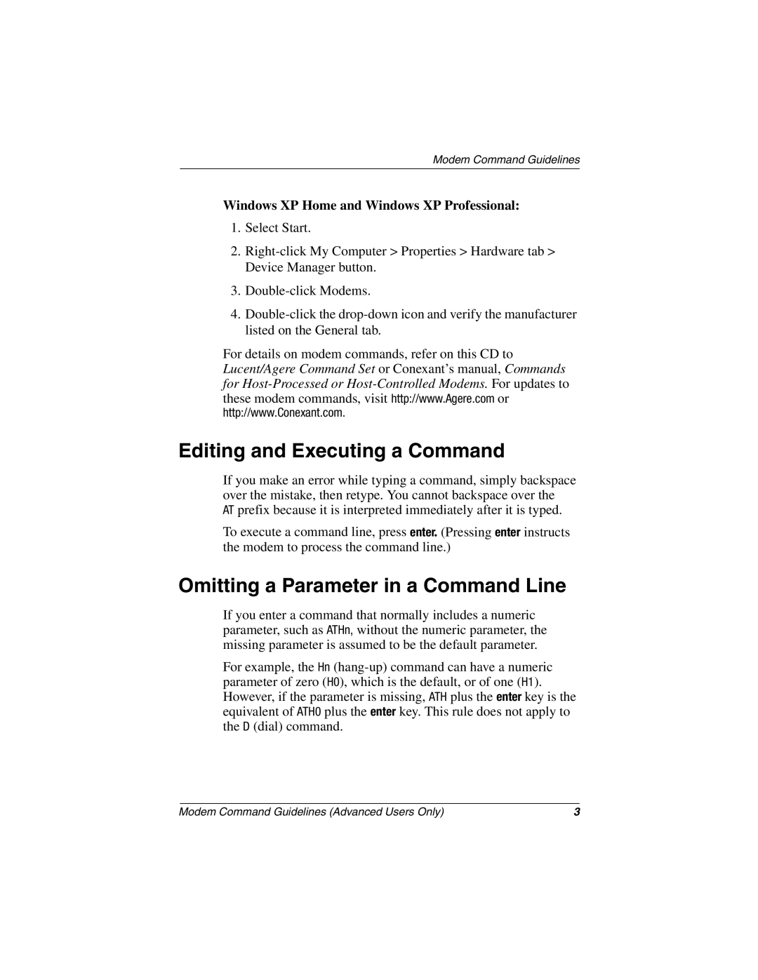 HP 3019CL, 3017CL, 3018CL, 3015CA, 3005US, 3008CL manual Editing and Executing a Command, Omitting a Parameter in a Command Line 