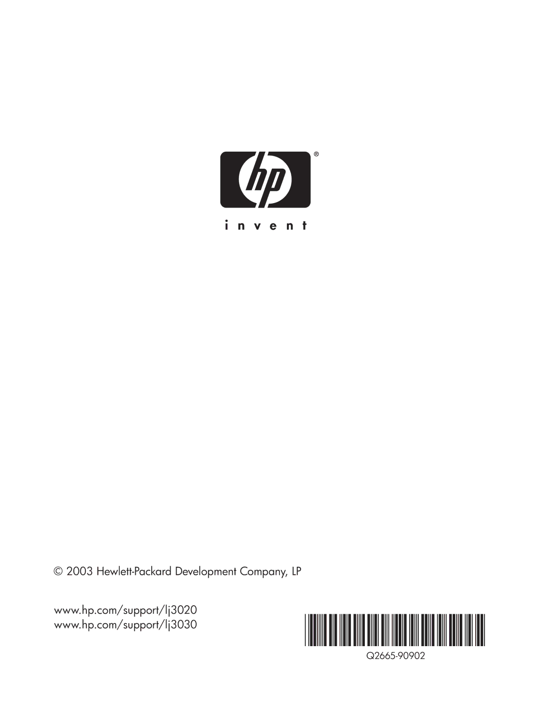 HP 3020 manual Q2665-90902 