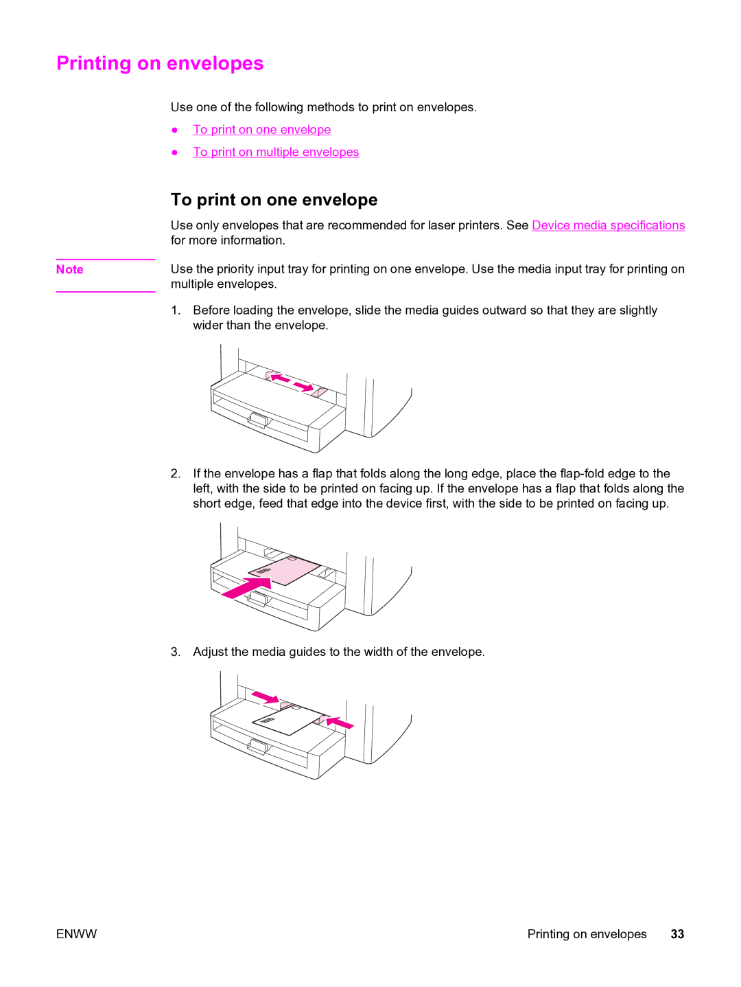 HP 3020 manual Printing on envelopes, To print on one envelope 