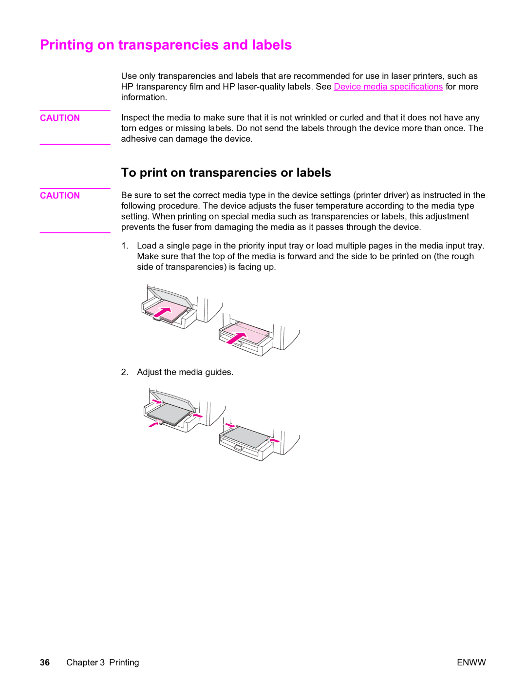 HP 3020 manual Printing on transparencies and labels, To print on transparencies or labels 