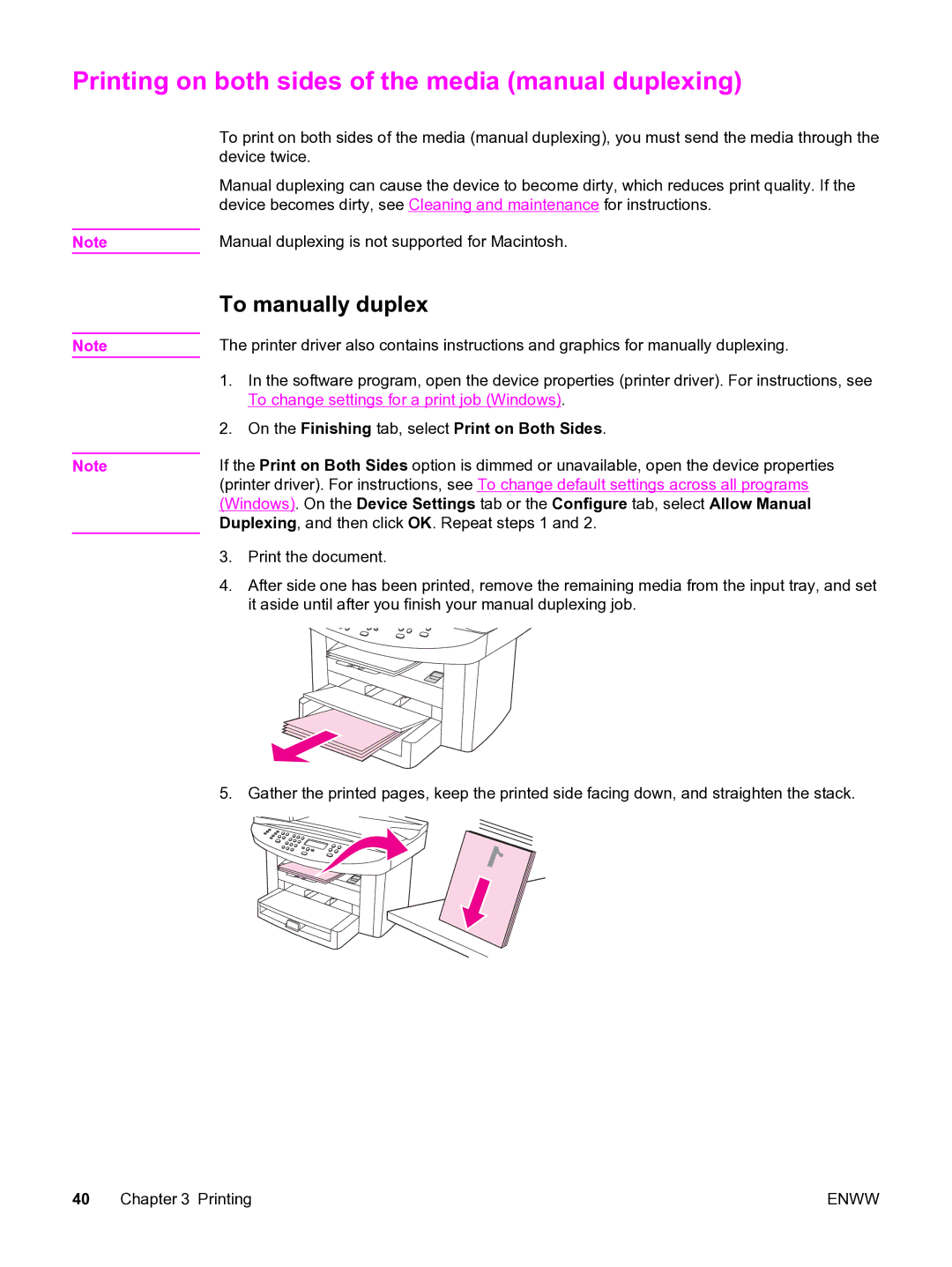 HP 3020 Printing on both sides of the media manual duplexing, To manually duplex 