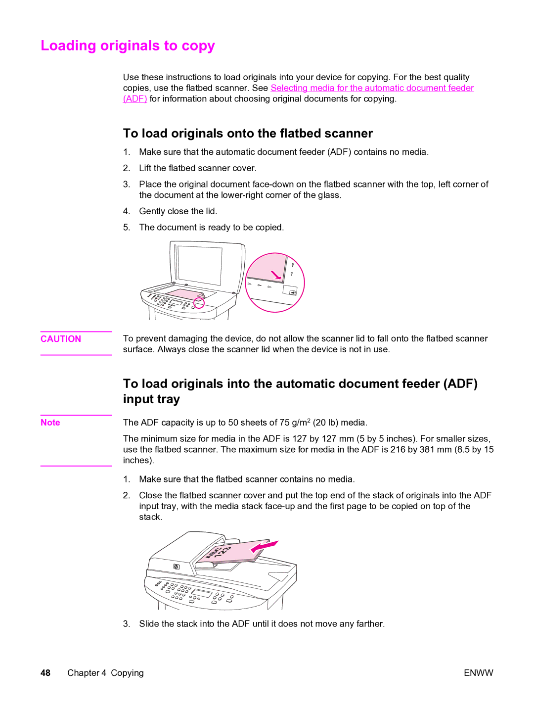 HP 3020 manual Loading originals to copy, To load originals onto the flatbed scanner 