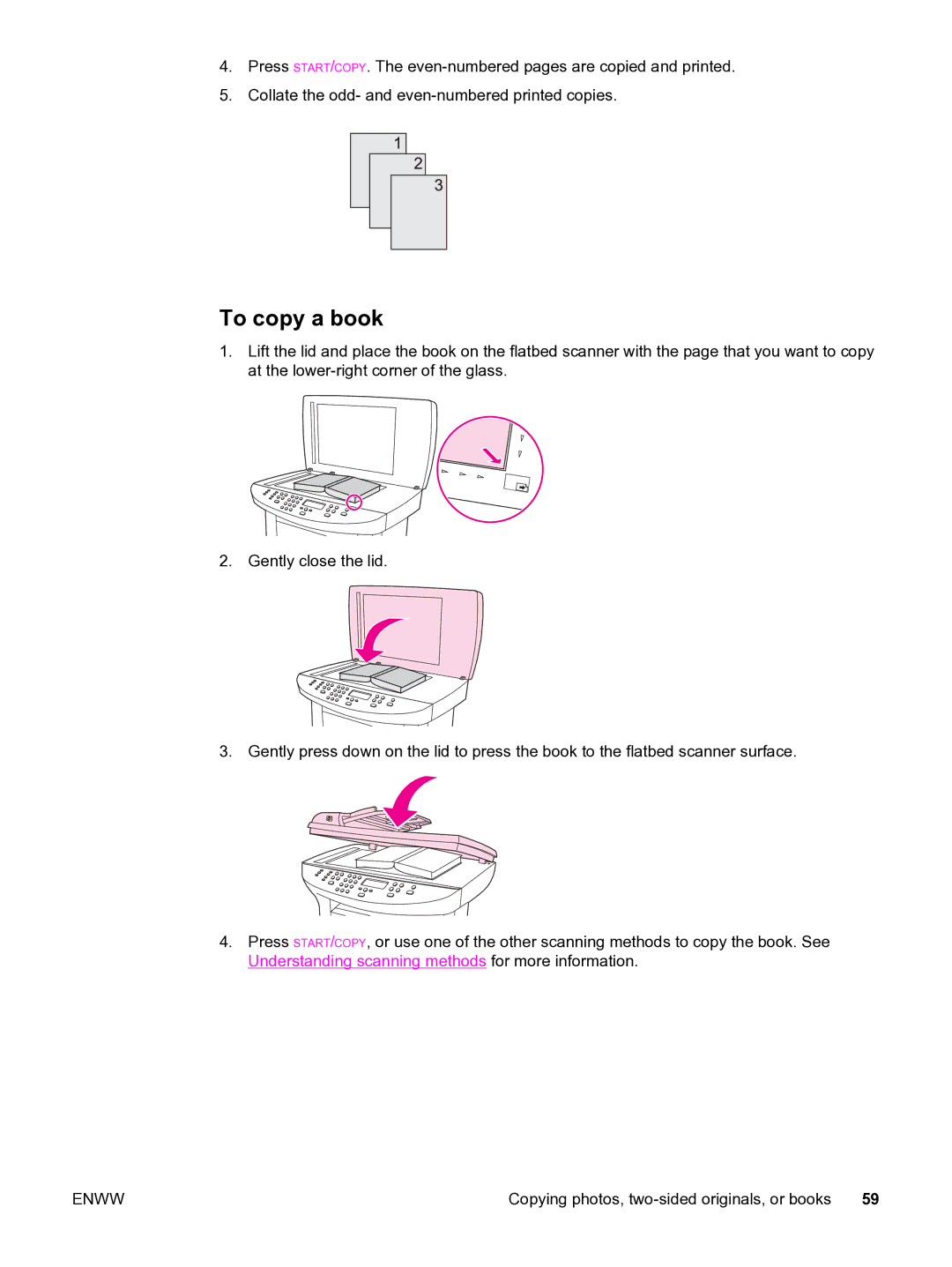 HP 3020 manual To copy a book 