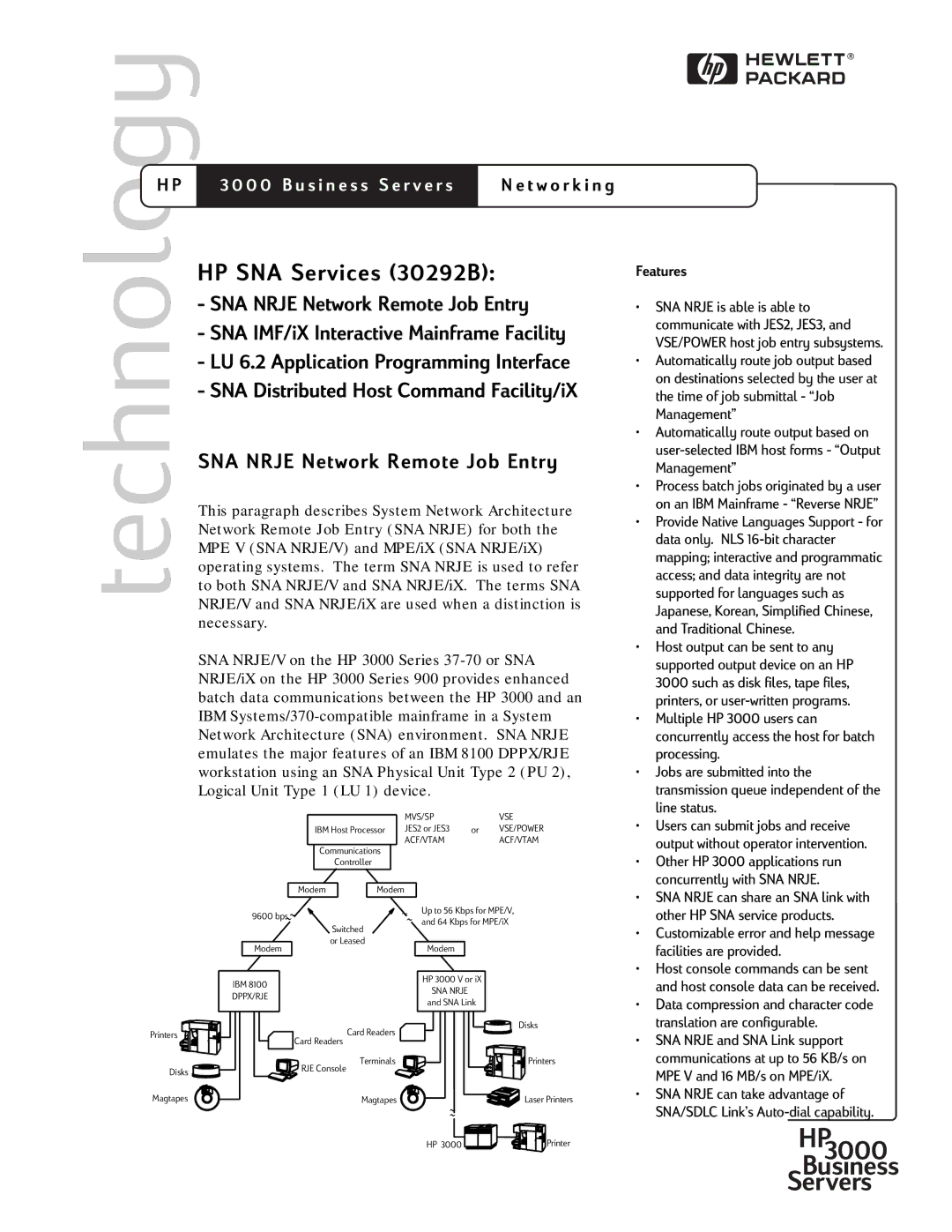 HP 30292B manual Features 