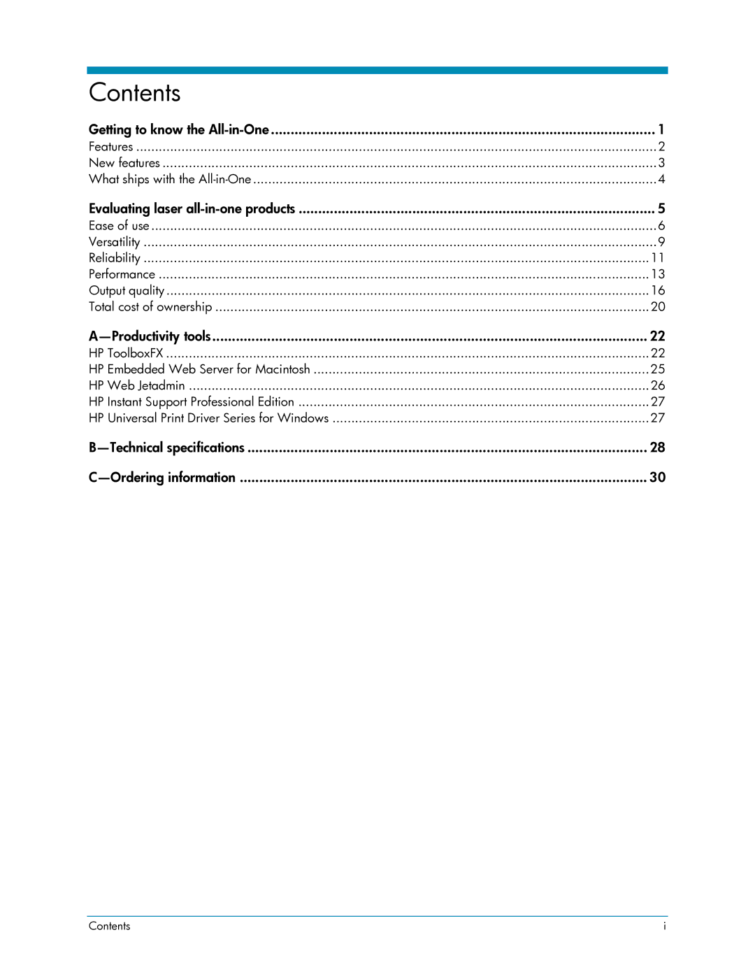 HP 3050 manual Contents 