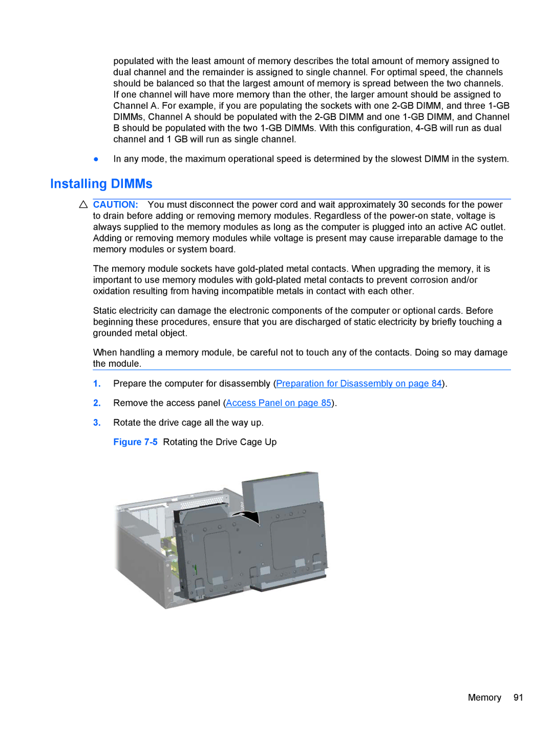 HP 3080 manual Installing DIMMs 