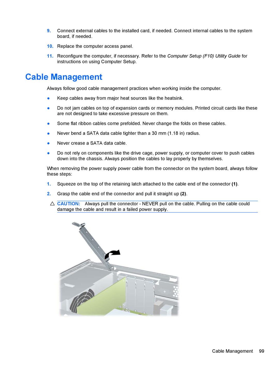 HP 3080 manual Cable Management 