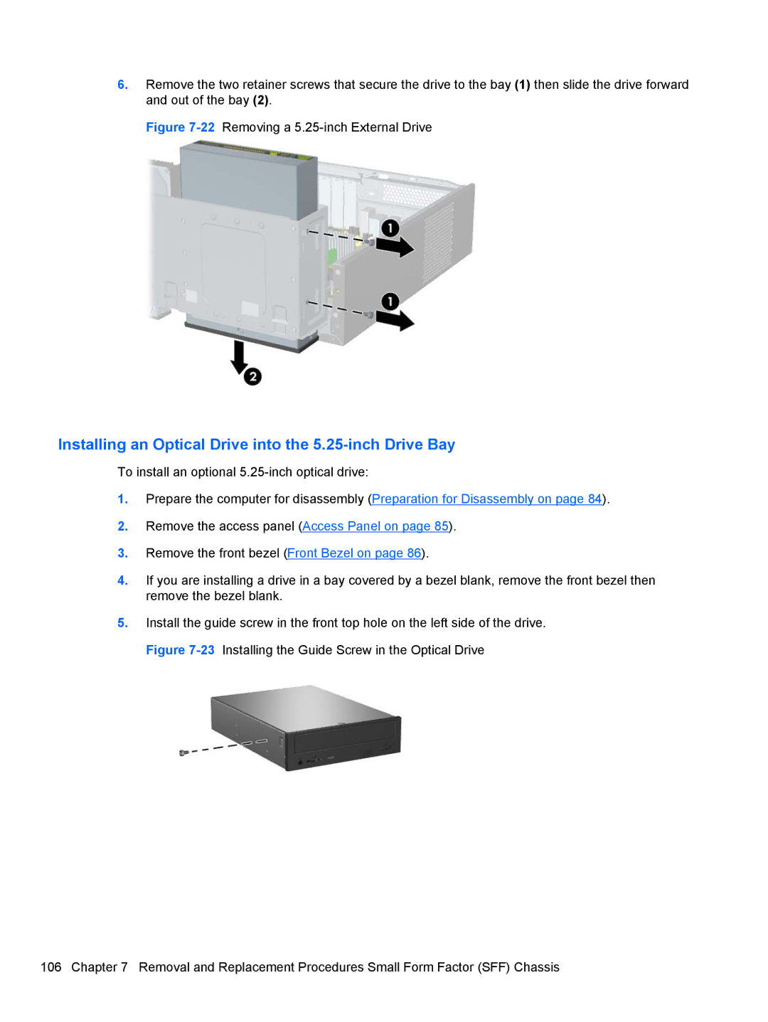 HP 3080 manual 22Removing a 5.25-inch External Drive 