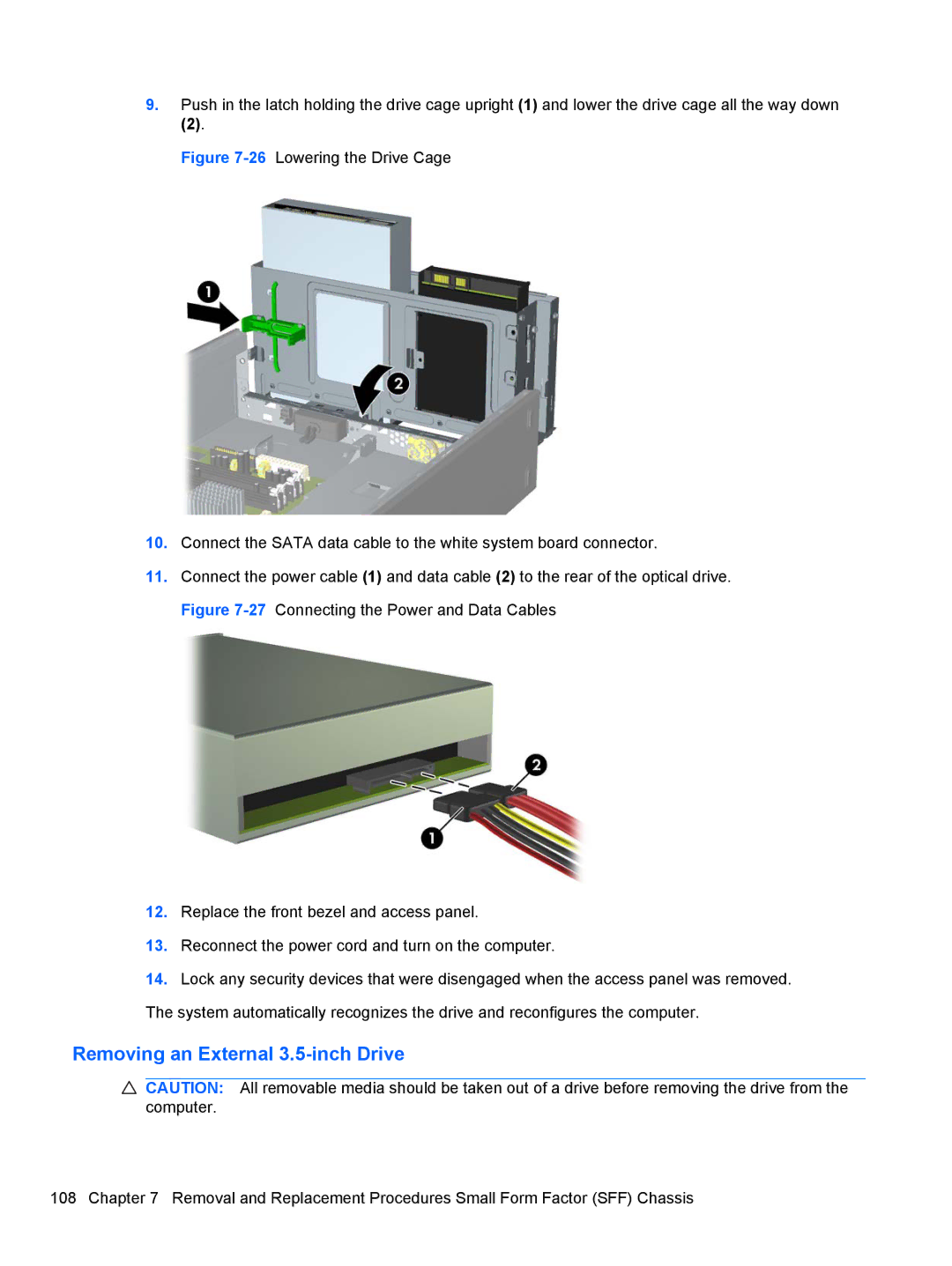 HP 3080 manual Removing an External 3.5-inch Drive 