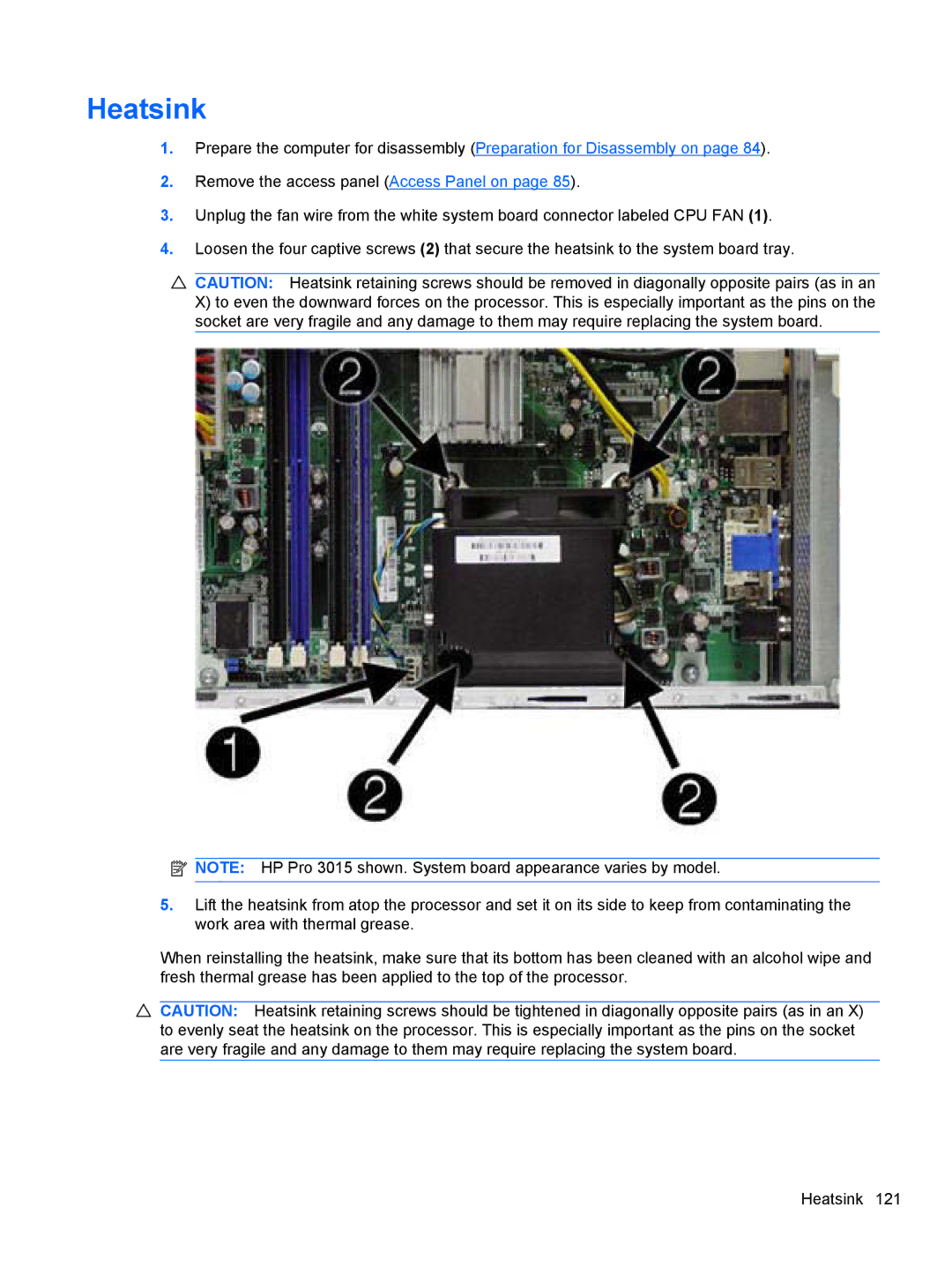 HP 3080 manual Heatsink 