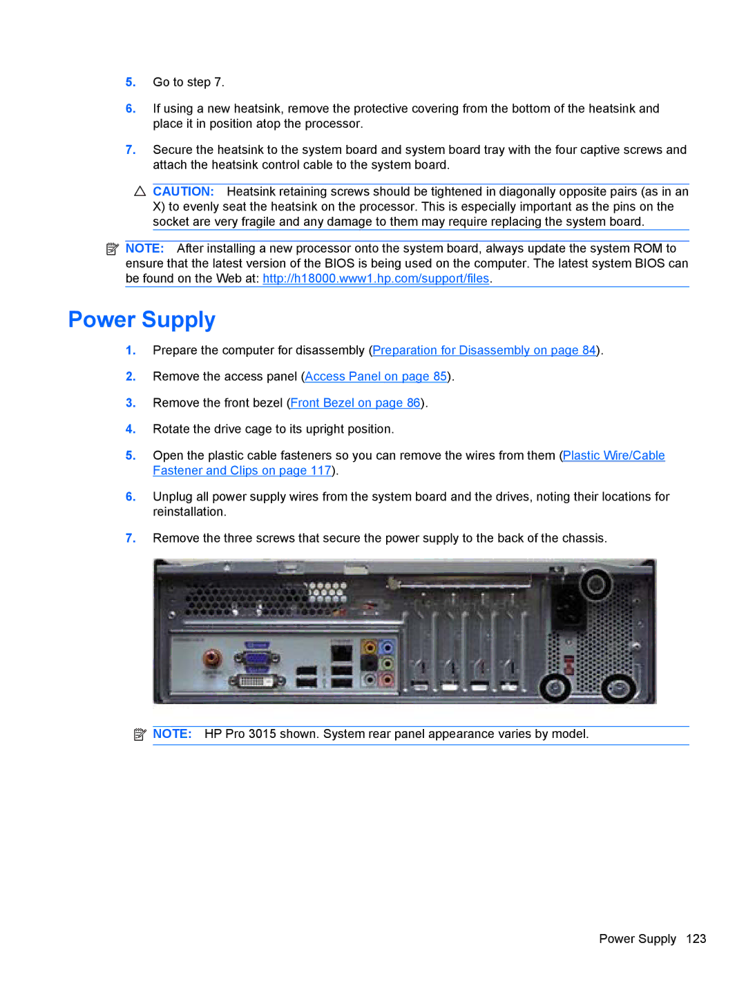 HP 3080 manual Power Supply 