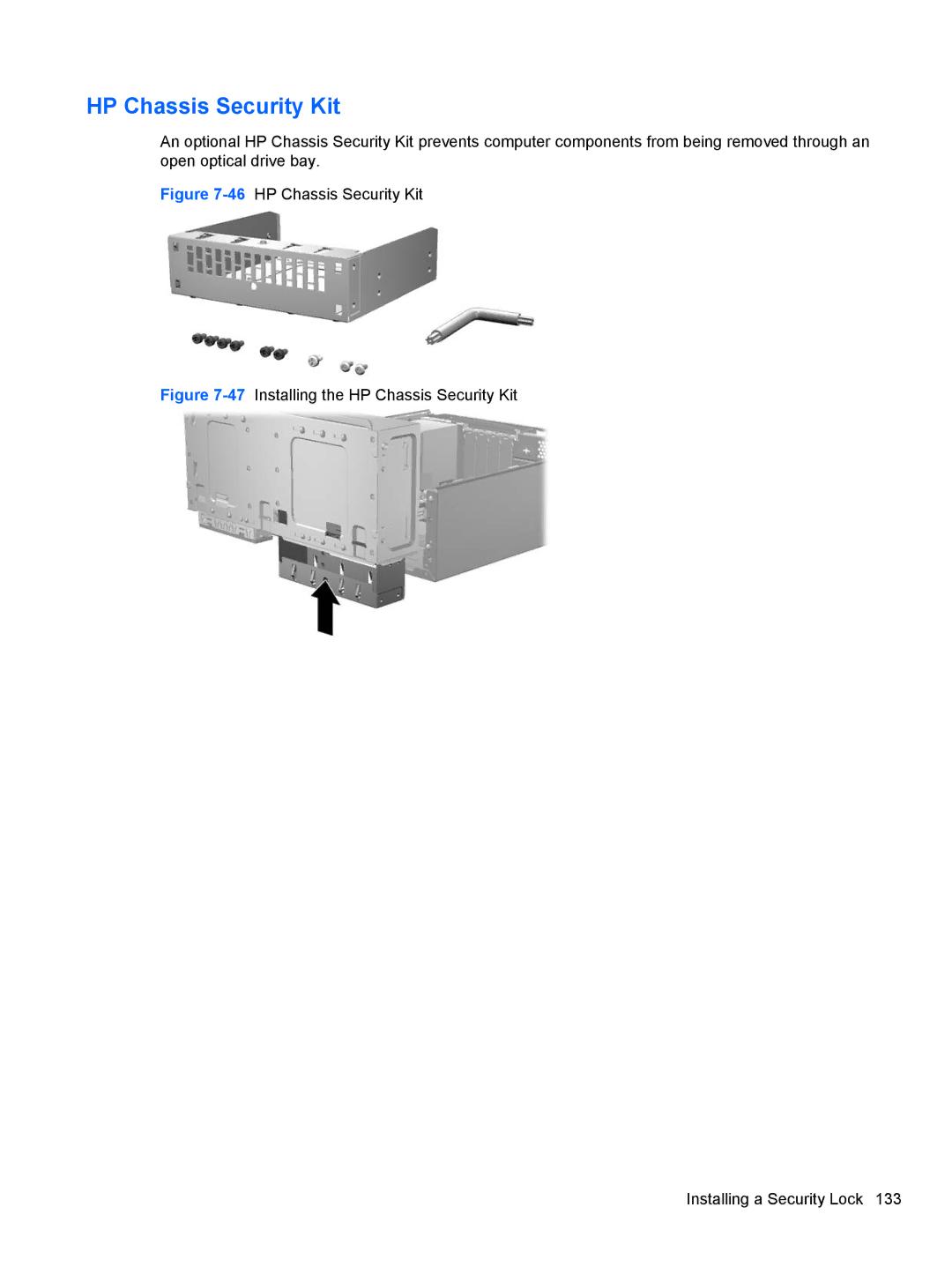 HP 3080 manual 46HP Chassis Security Kit 