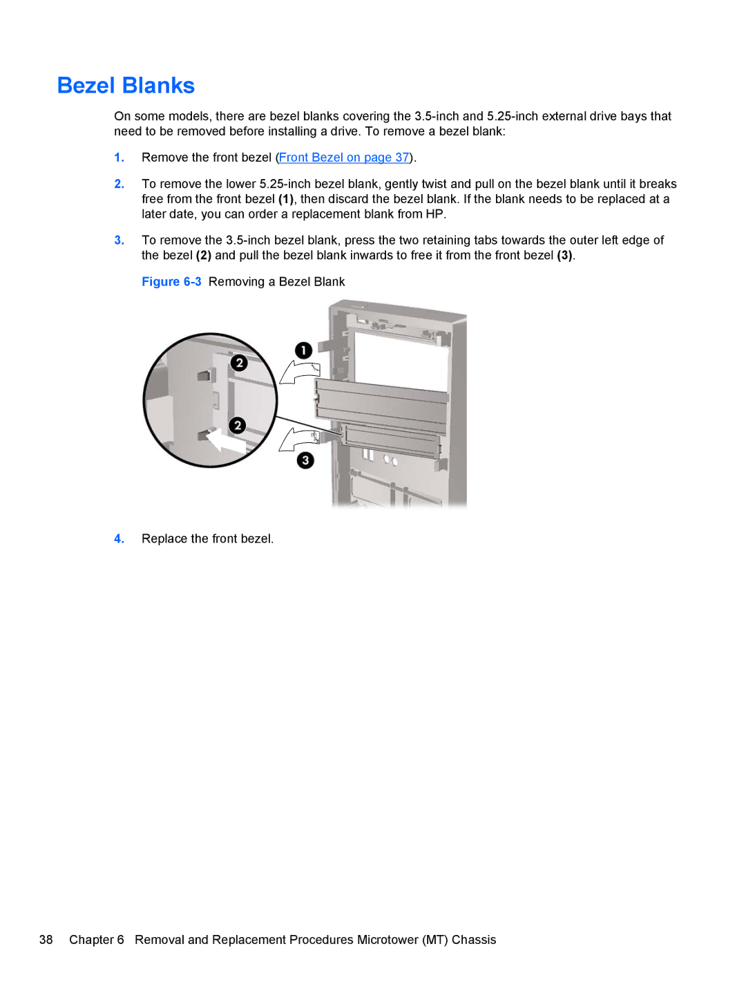 HP 3080 manual Bezel Blanks 