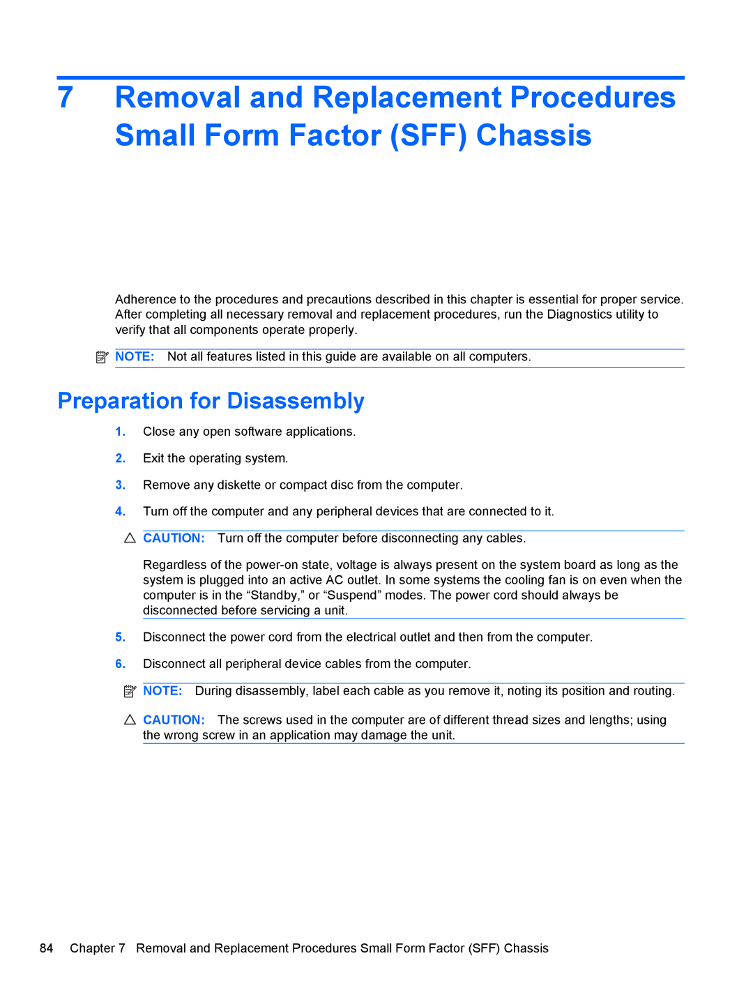 HP 3080 manual Preparation for Disassembly 