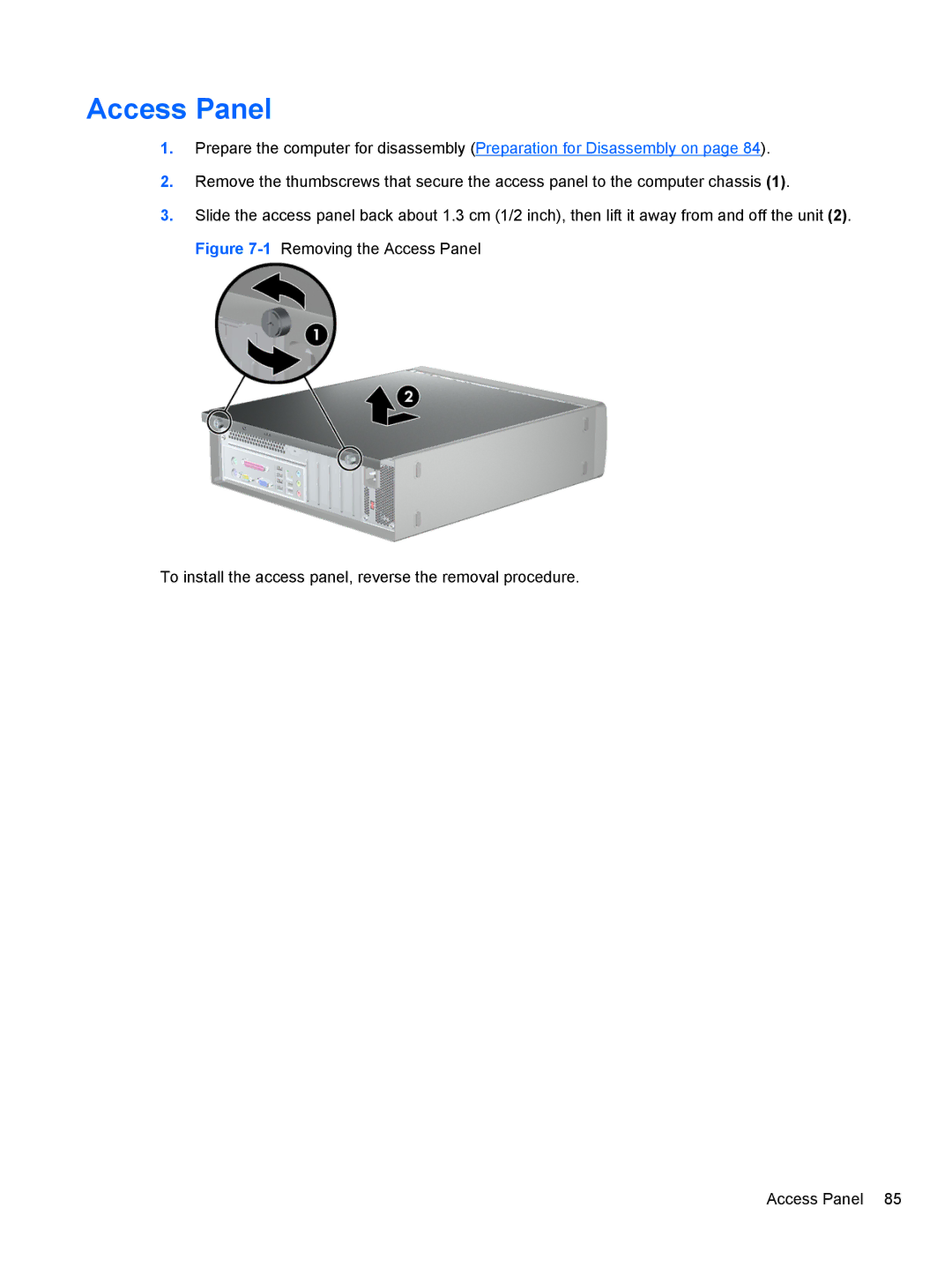 HP 3080 manual Access Panel 