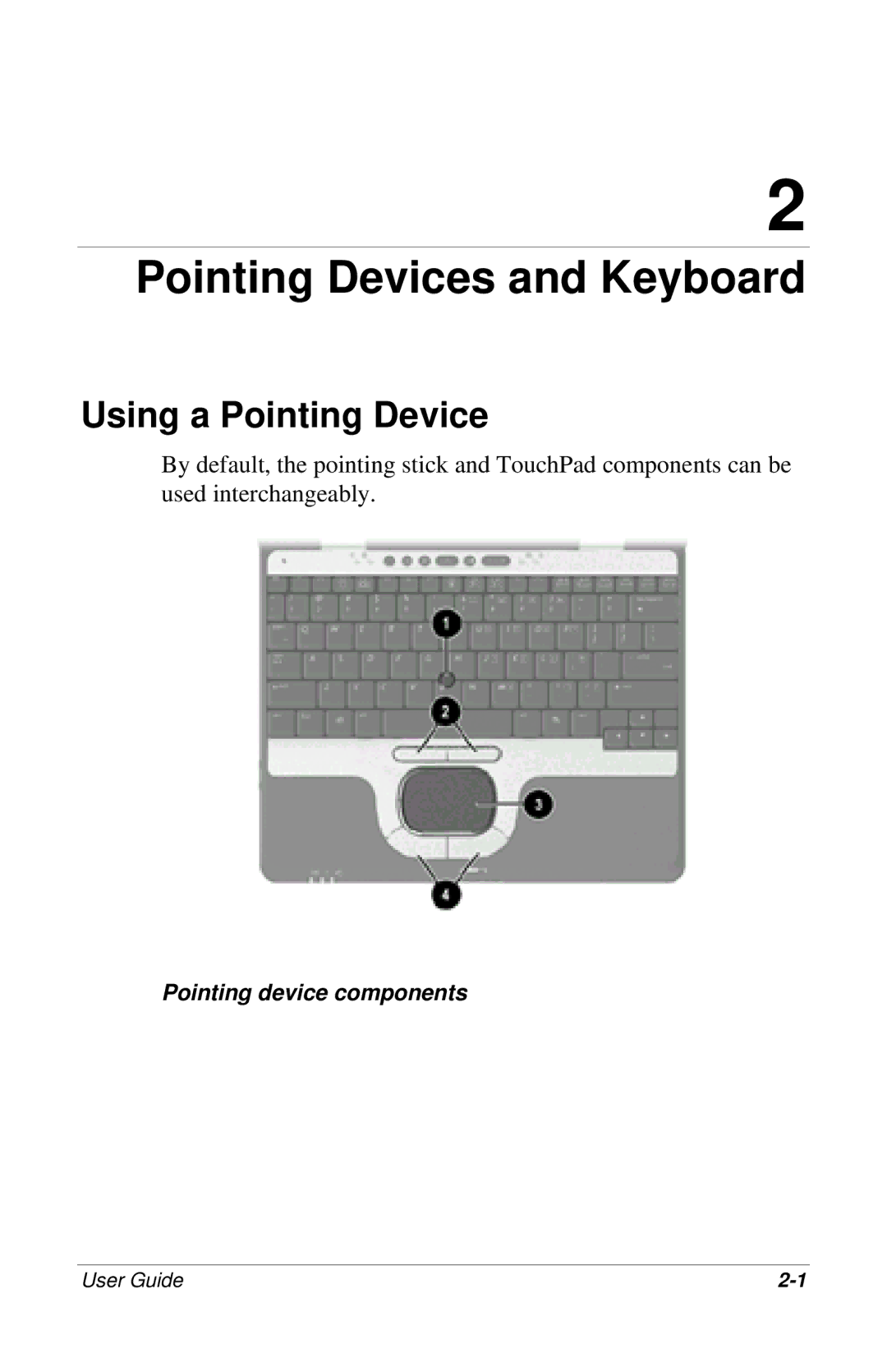 HP 309971-001 manual Pointing Devices and Keyboard, Using a Pointing Device 