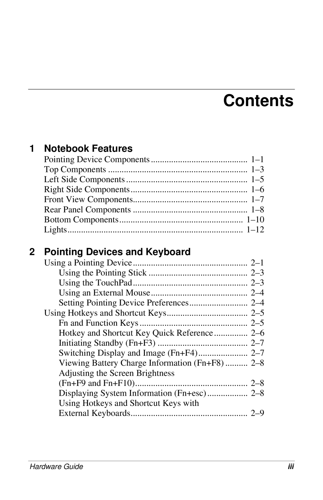 HP 309971-001 manual Contents 