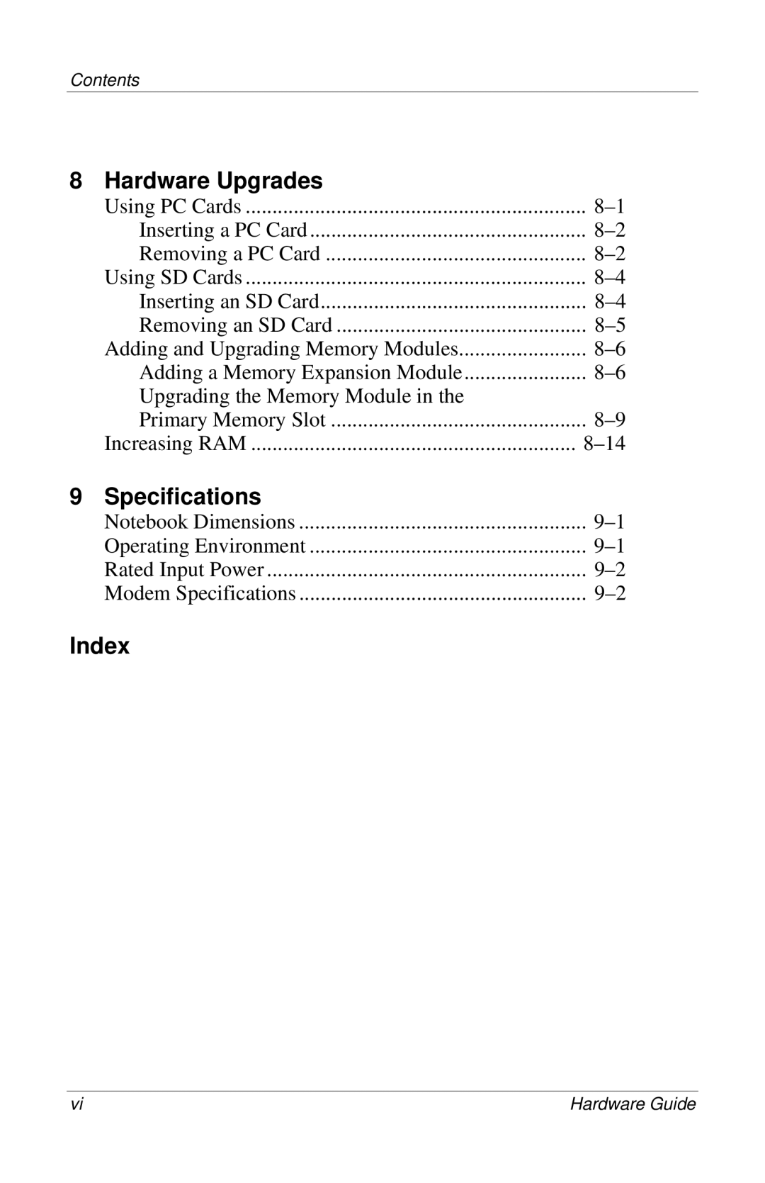 HP 309971-001 manual Specifications 