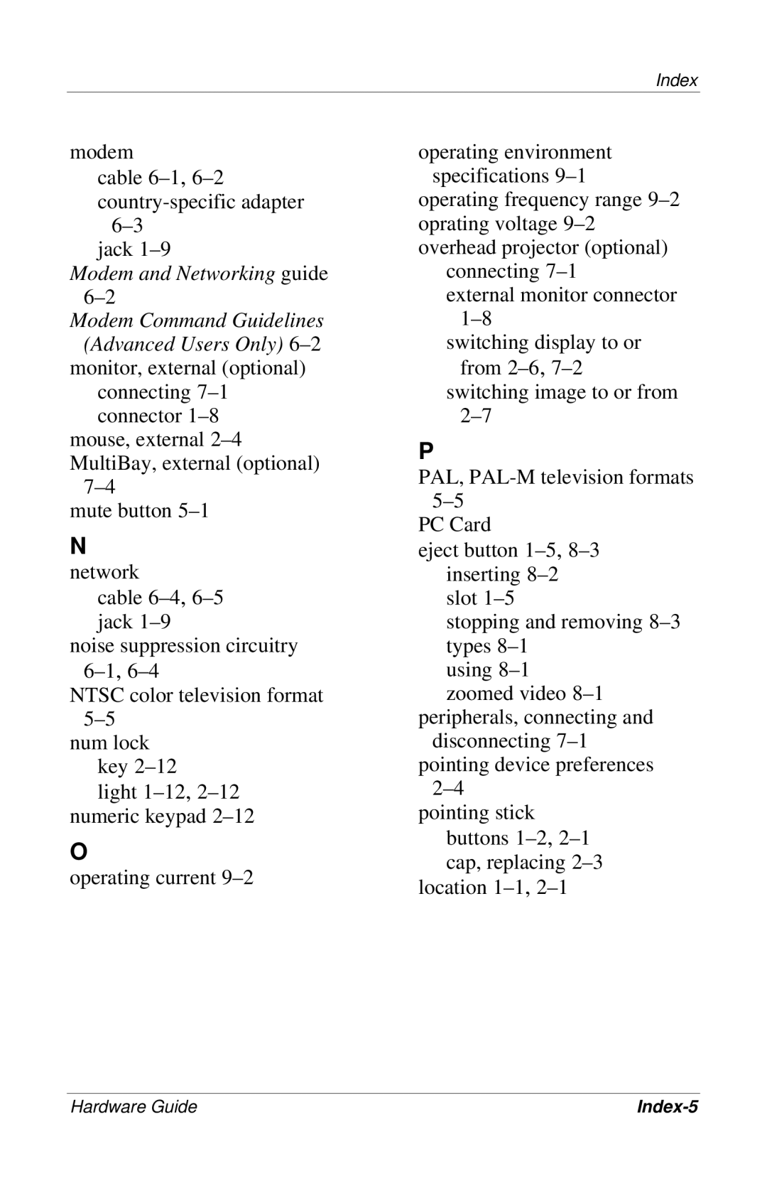 HP 309971-001 manual Modem and Networking guide 