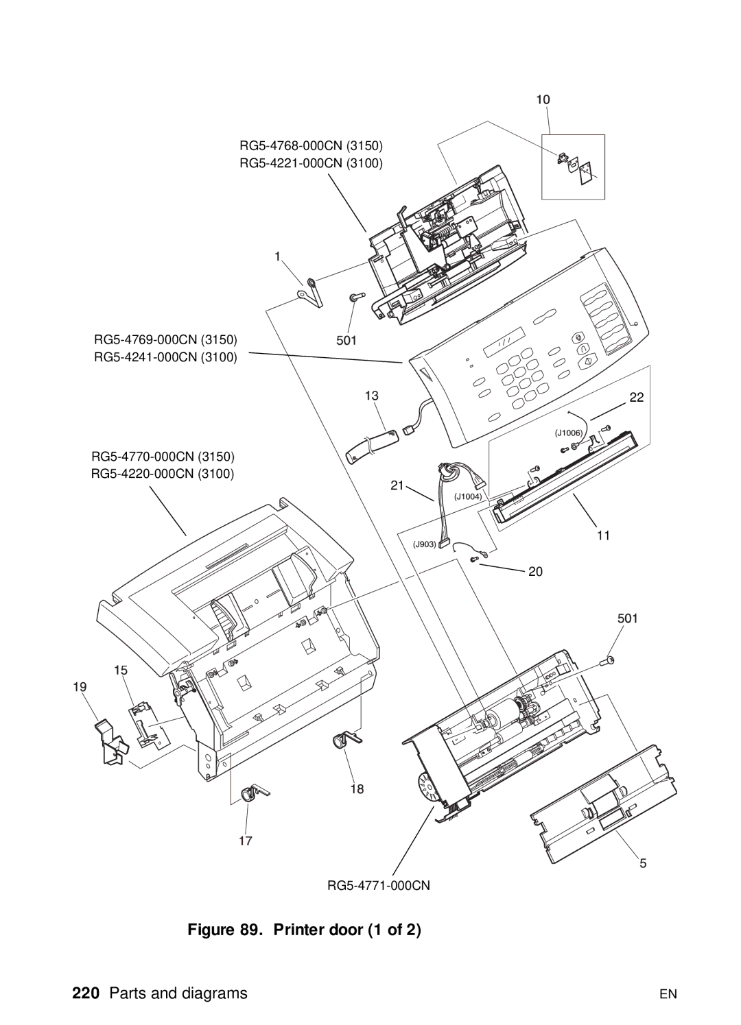 HP 3100, 3150 manual Printer door 1 